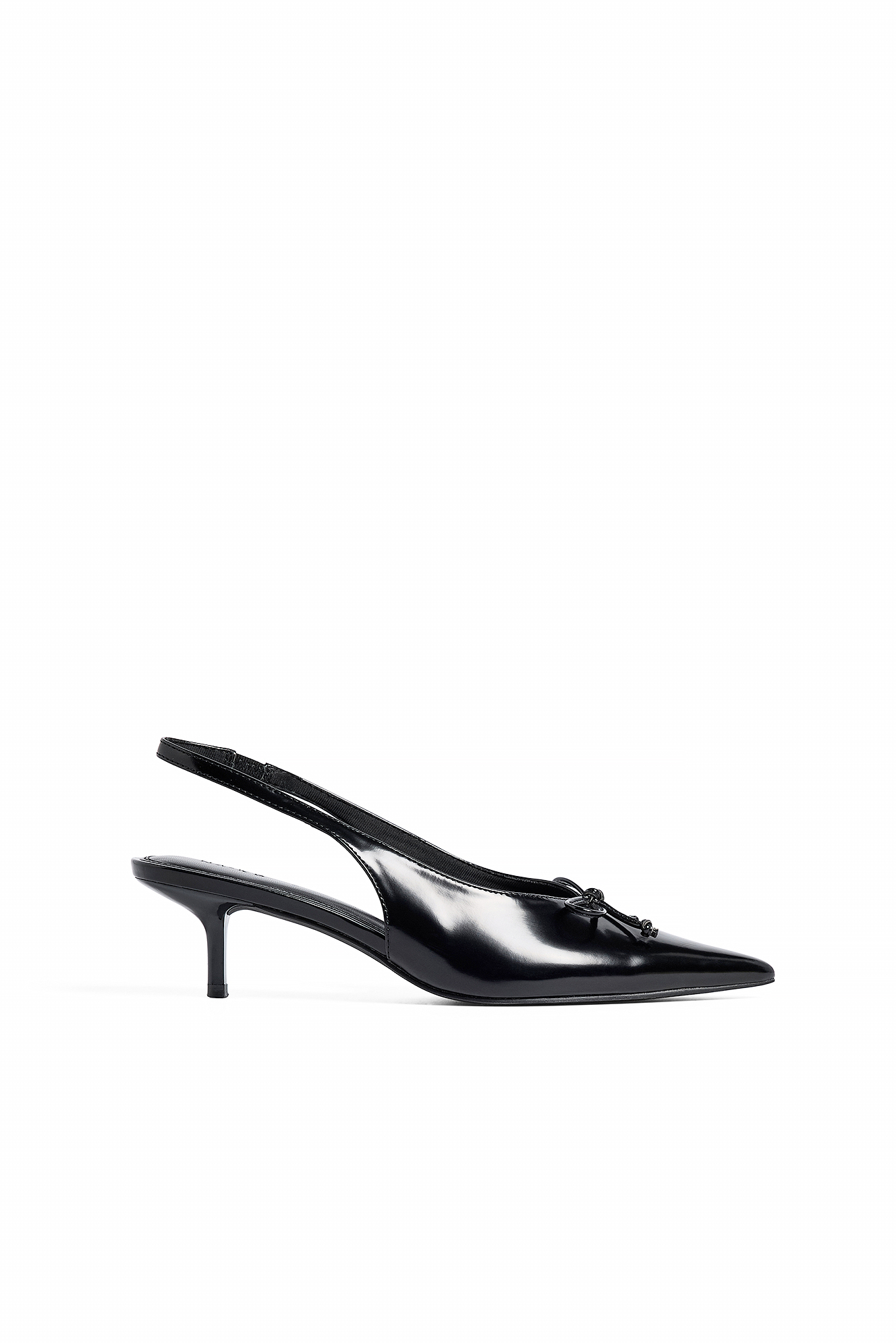 Slingback pumps met strikdetail - Hakken - Zwart - EU 36 - NA-KD / NAKD