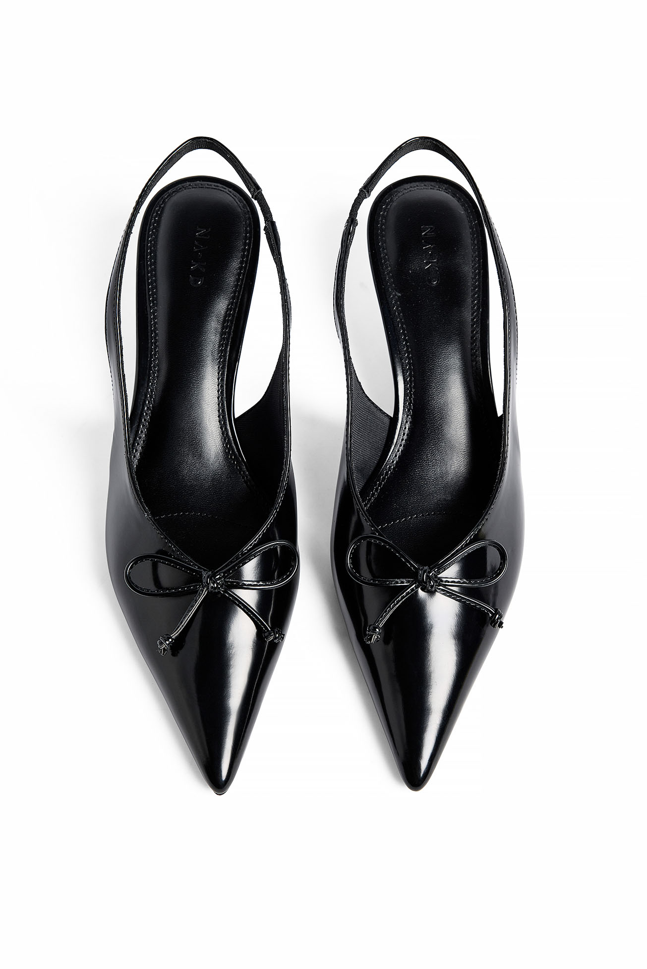 NA-KD Bow Detail Slingback Pumps - Heels - Black - EU 36 - NA-KD / NAKD