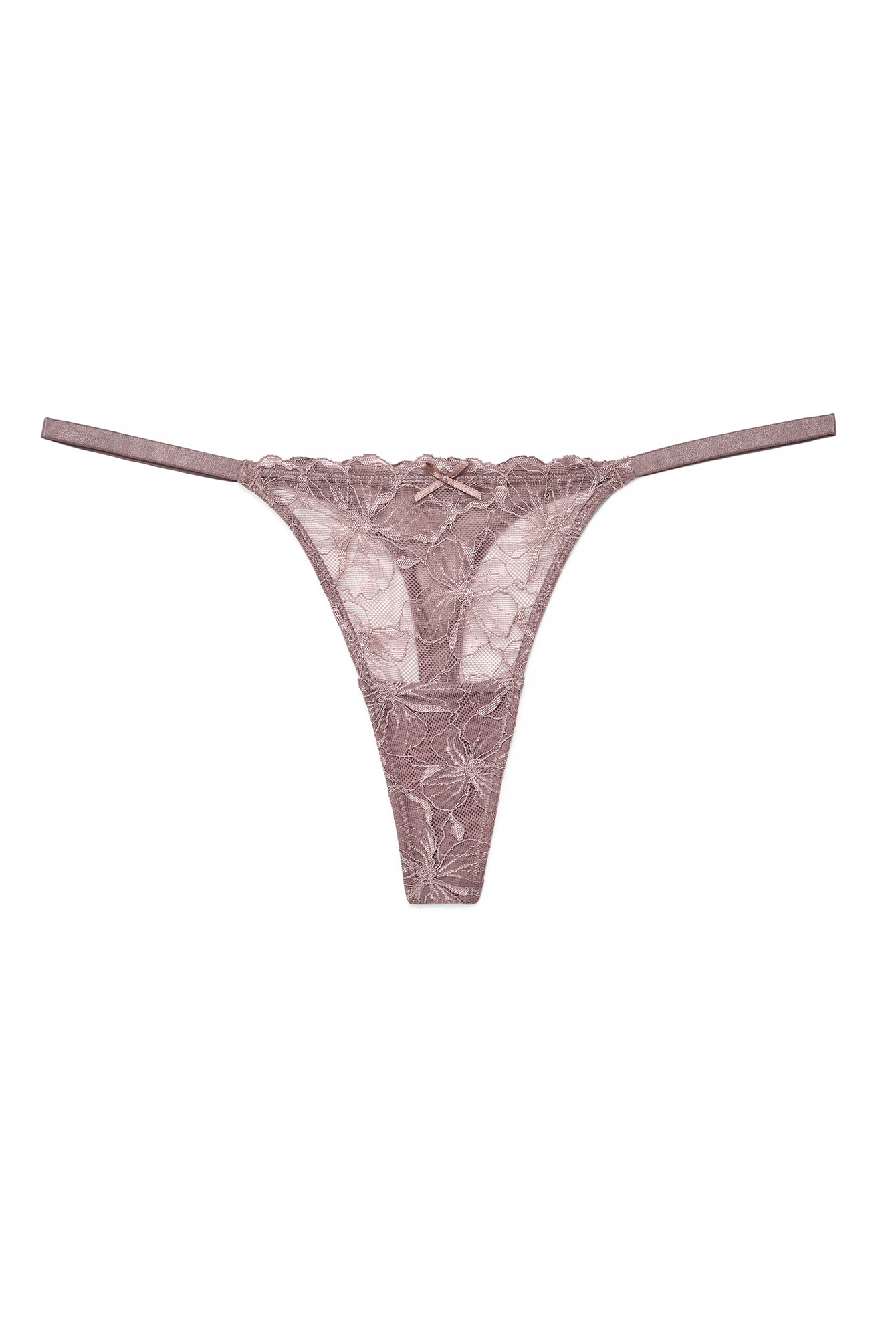 Dusty Lilac Bow Detailed Tanga