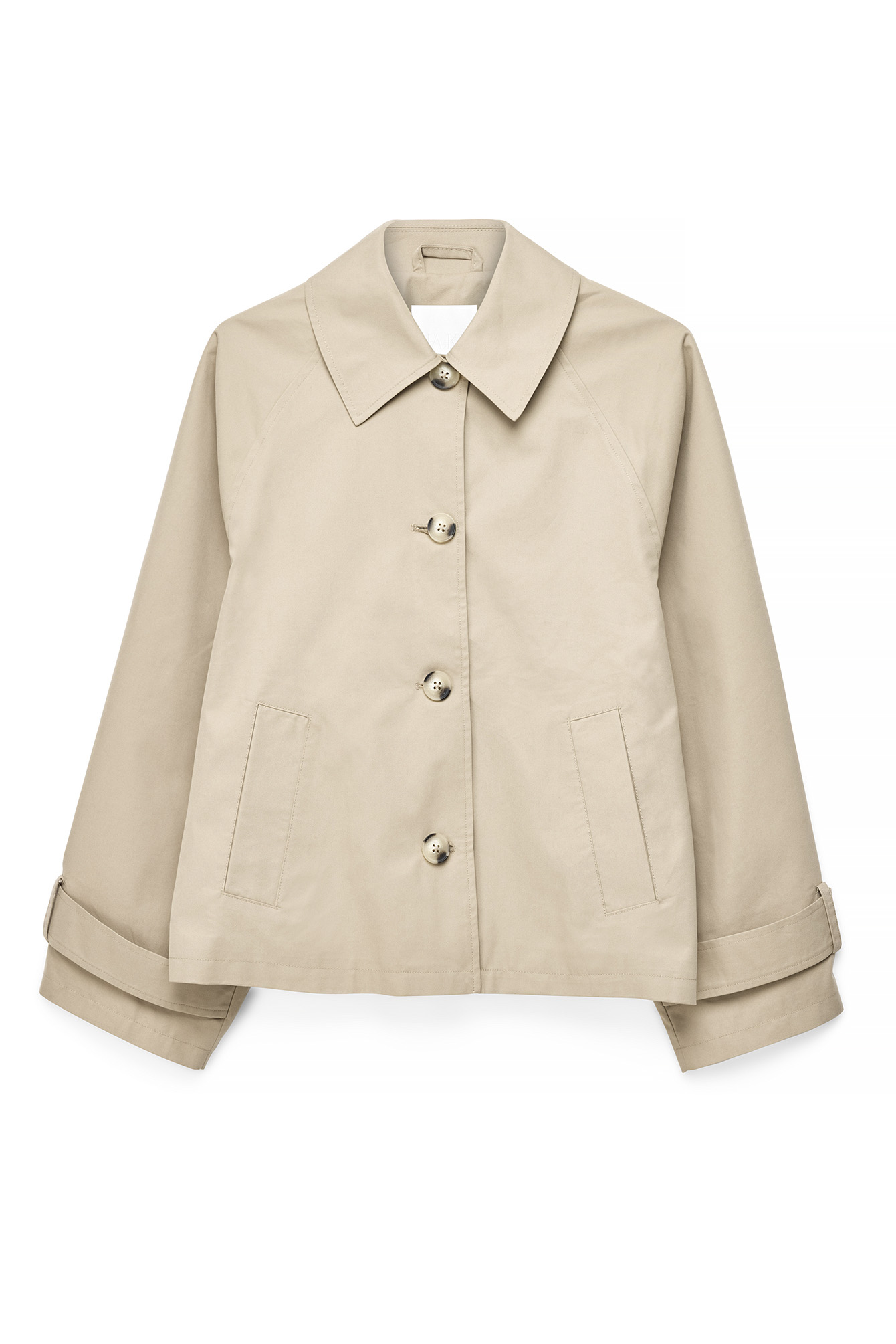 Beige Boxy Short Trenchcoat