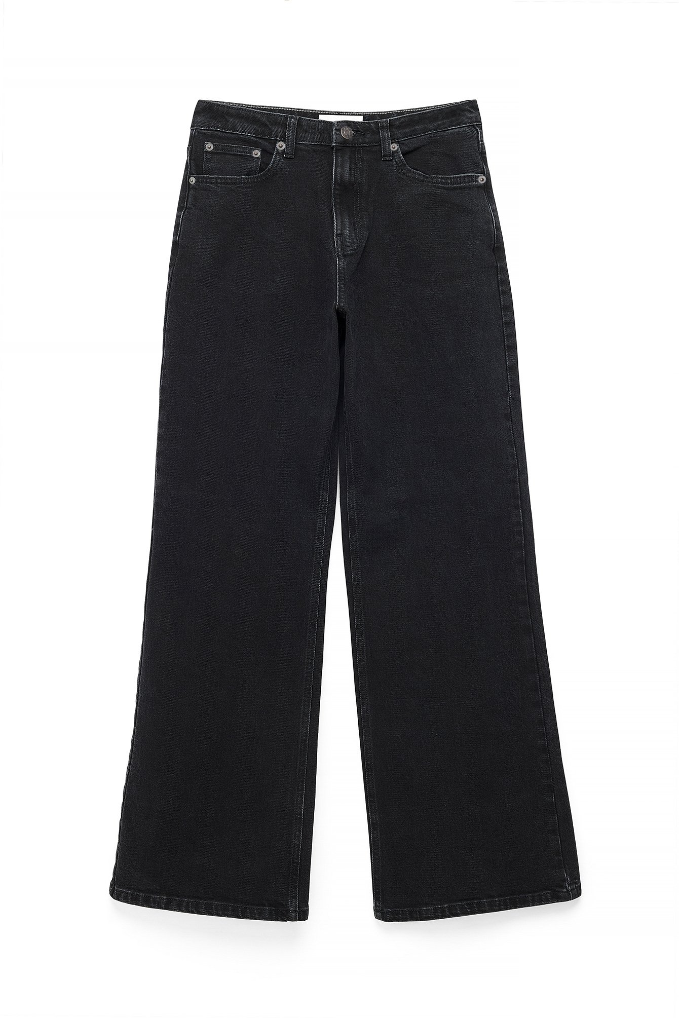 Washed Black Bridge High Waist Flared Jeans