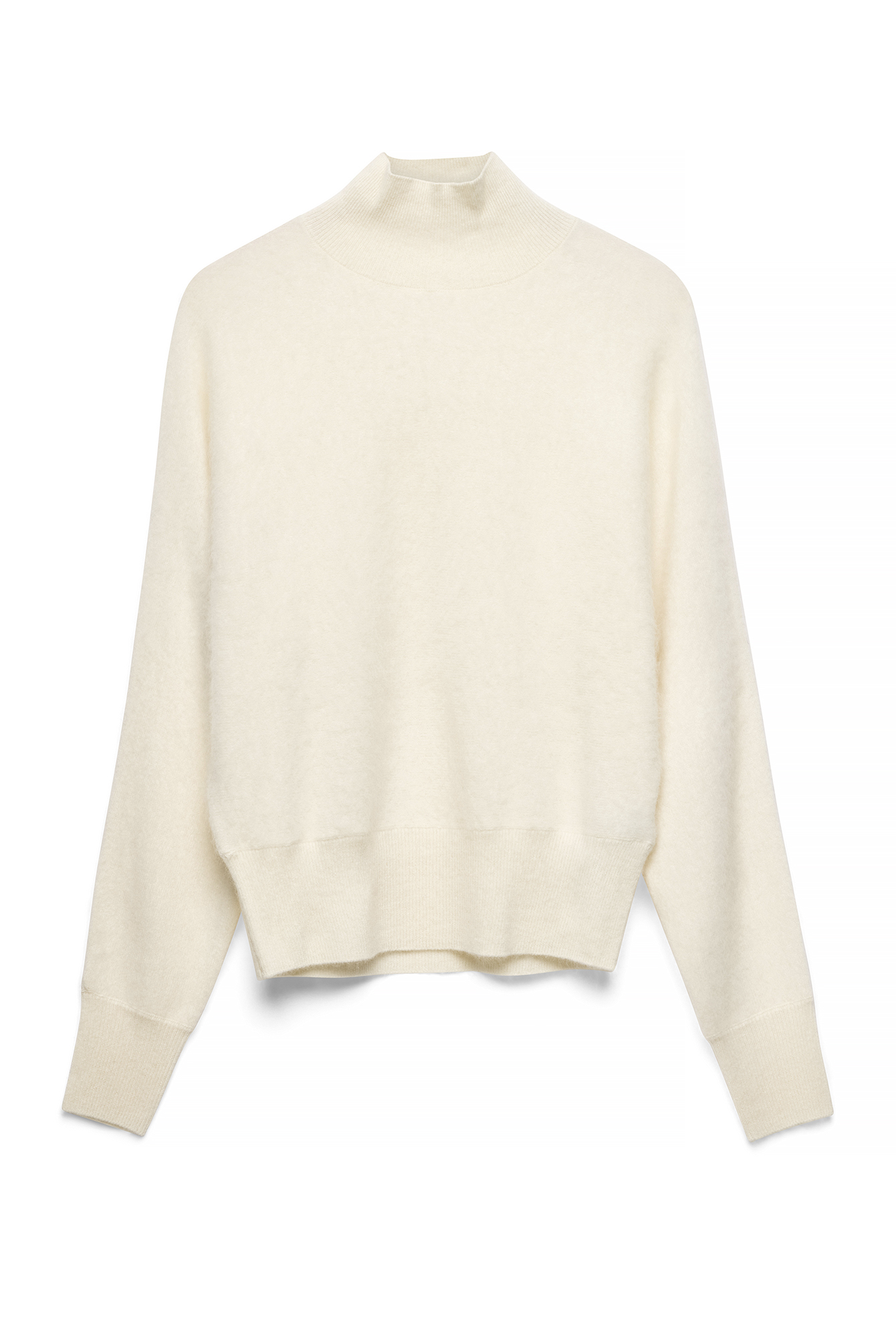 Offwhite Borstad ull batwing stickad tröja