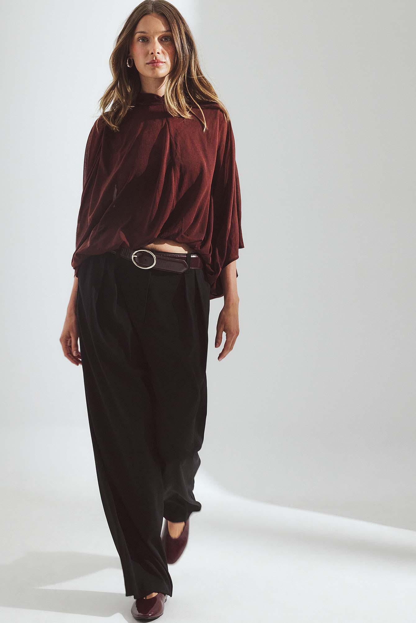 NA-KD Doorschijnende top met bubbelzoom - Tops - Bruin - M - NA-KD / NAKD