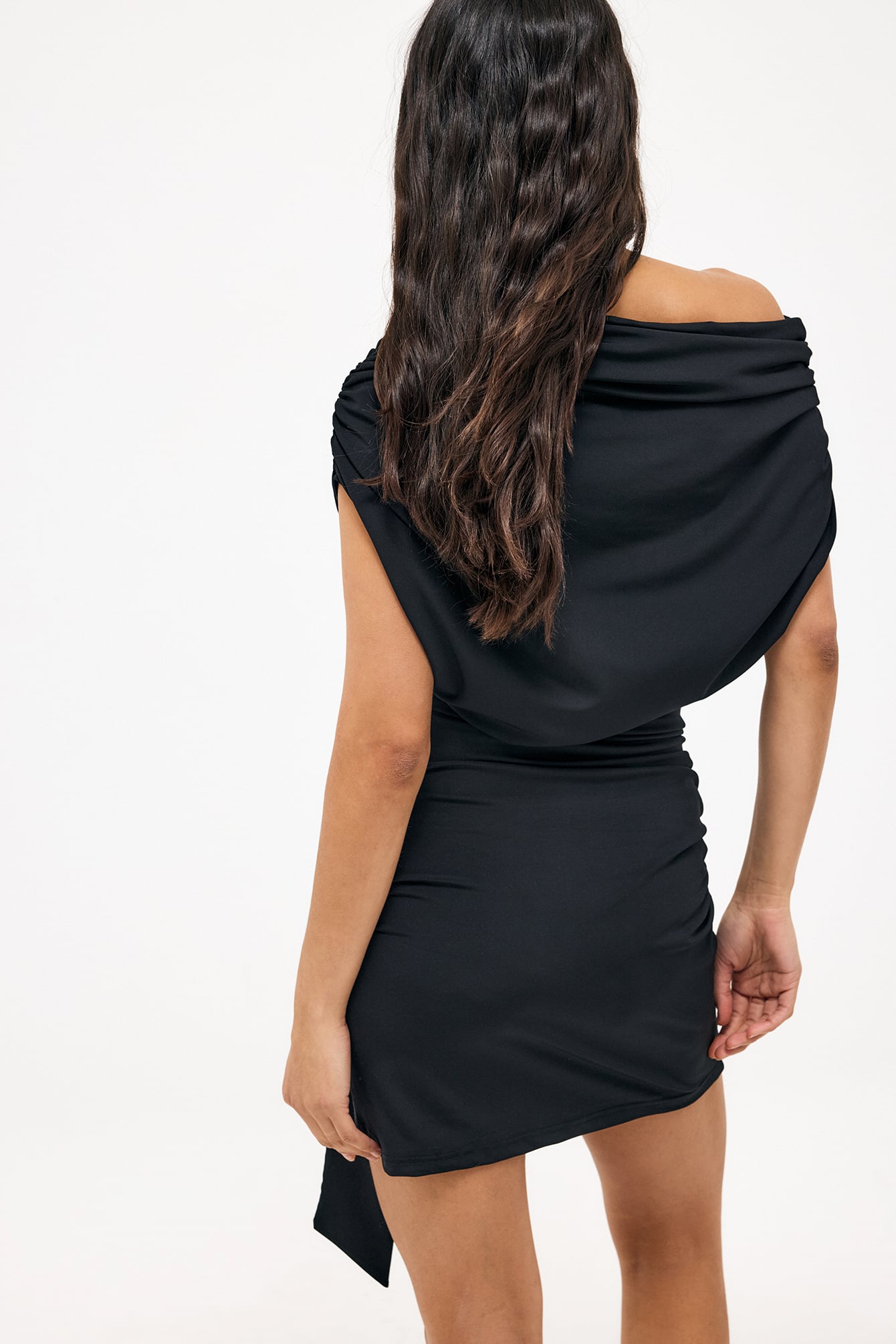 Chiffon Draped Mini Dress Black | NA-KD