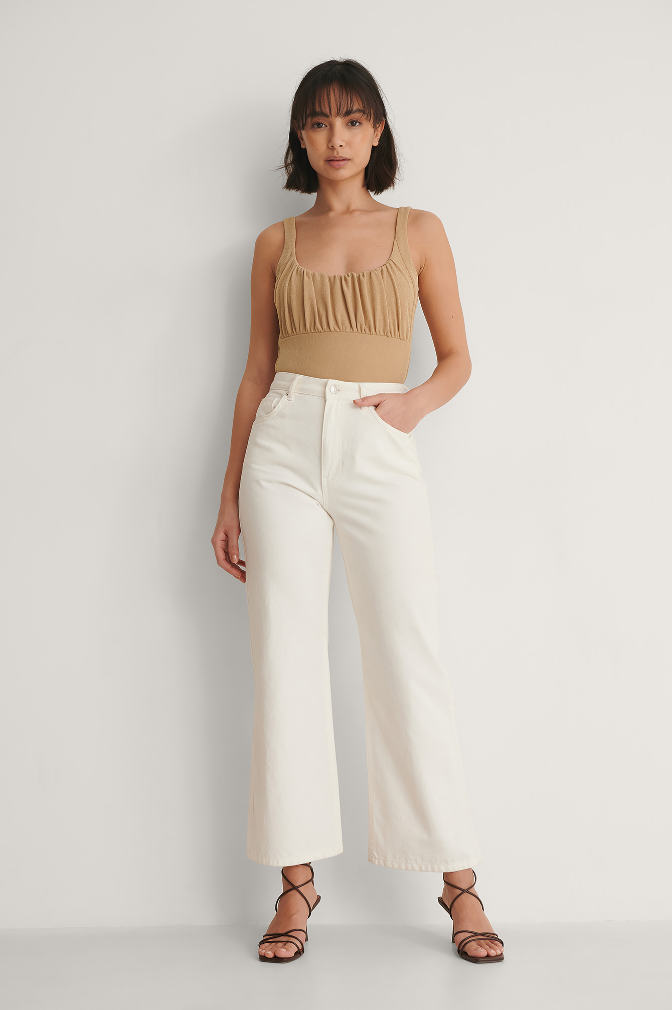 And The Why Buttery Soft Ruched Detailed Jersey Bodysuit