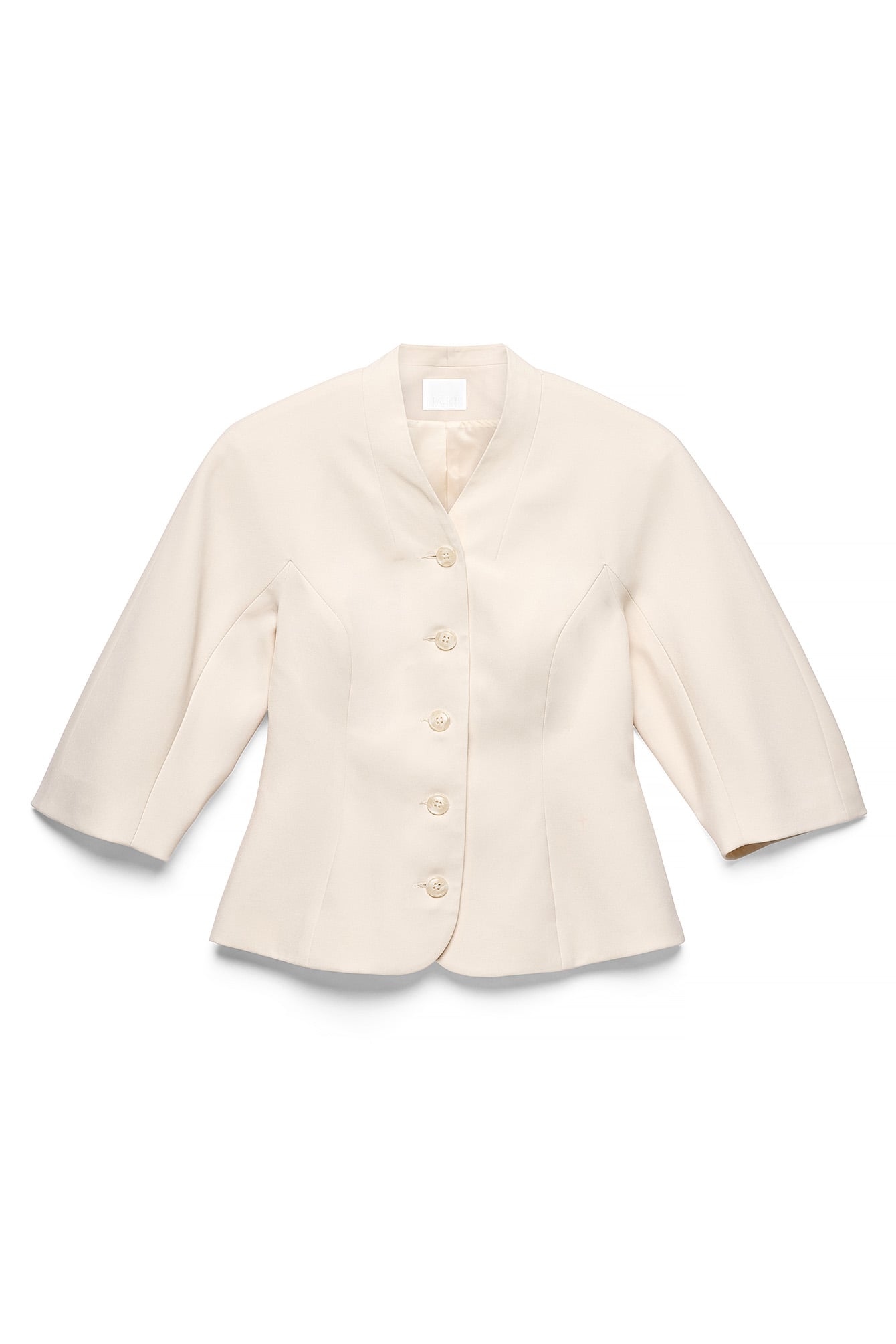 Offwhite Button Detail Fitted Blazer