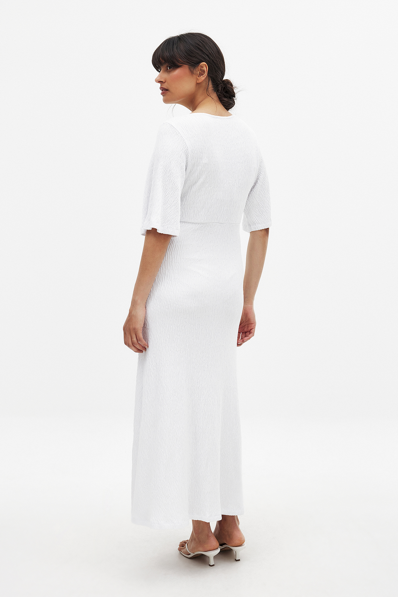 NA-KD Button Detail Midi Dress - Spring Dresses - White - XL (EU 46) - NA-KD / NAKD
