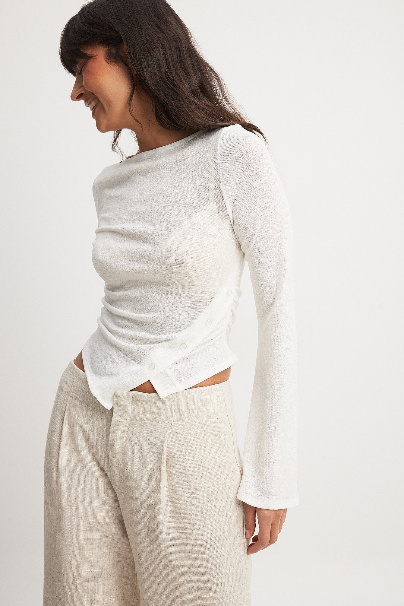 Lift Off Button Up Top White