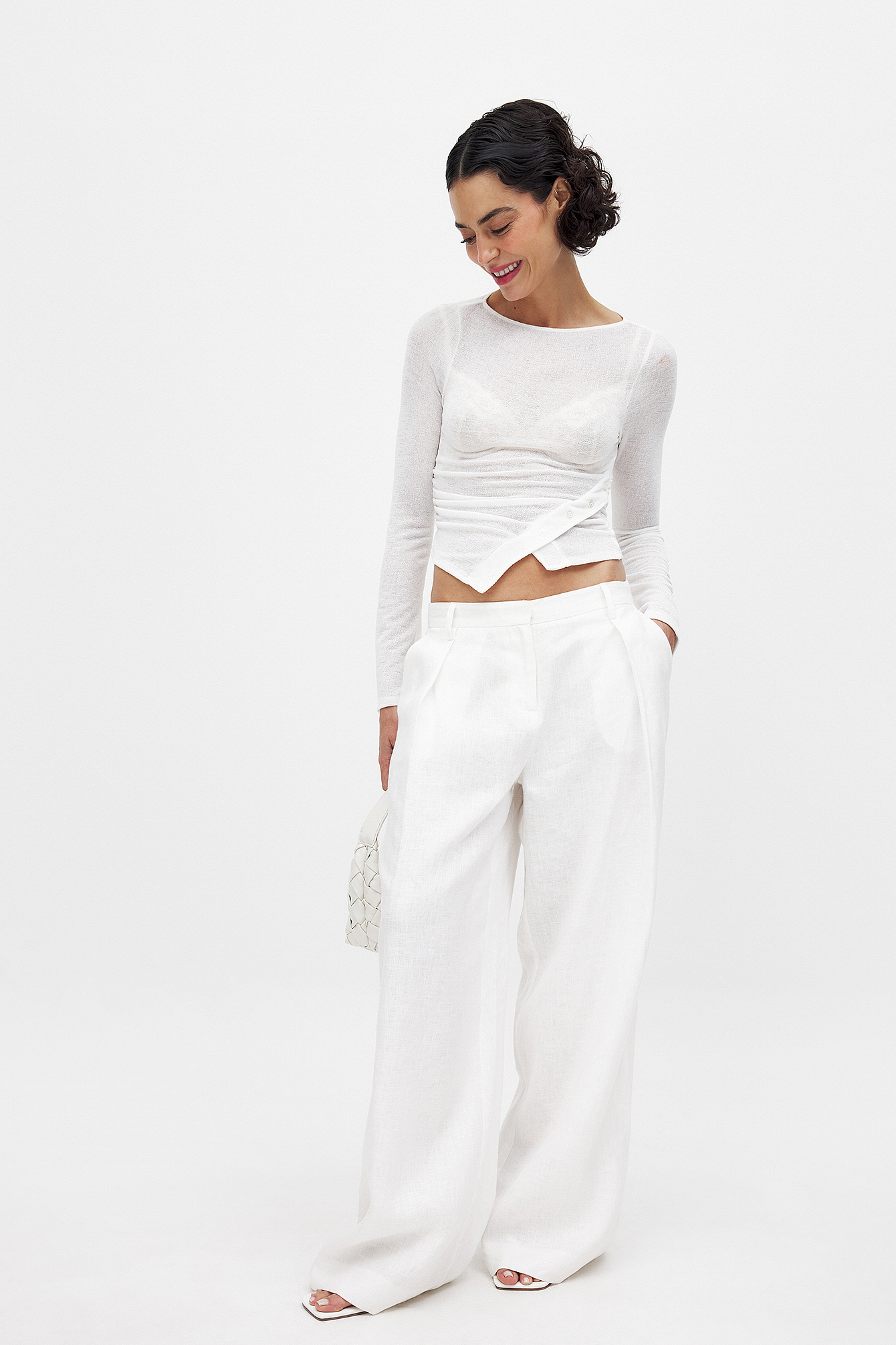One-Point Logo Half Button Tops KMV0001
