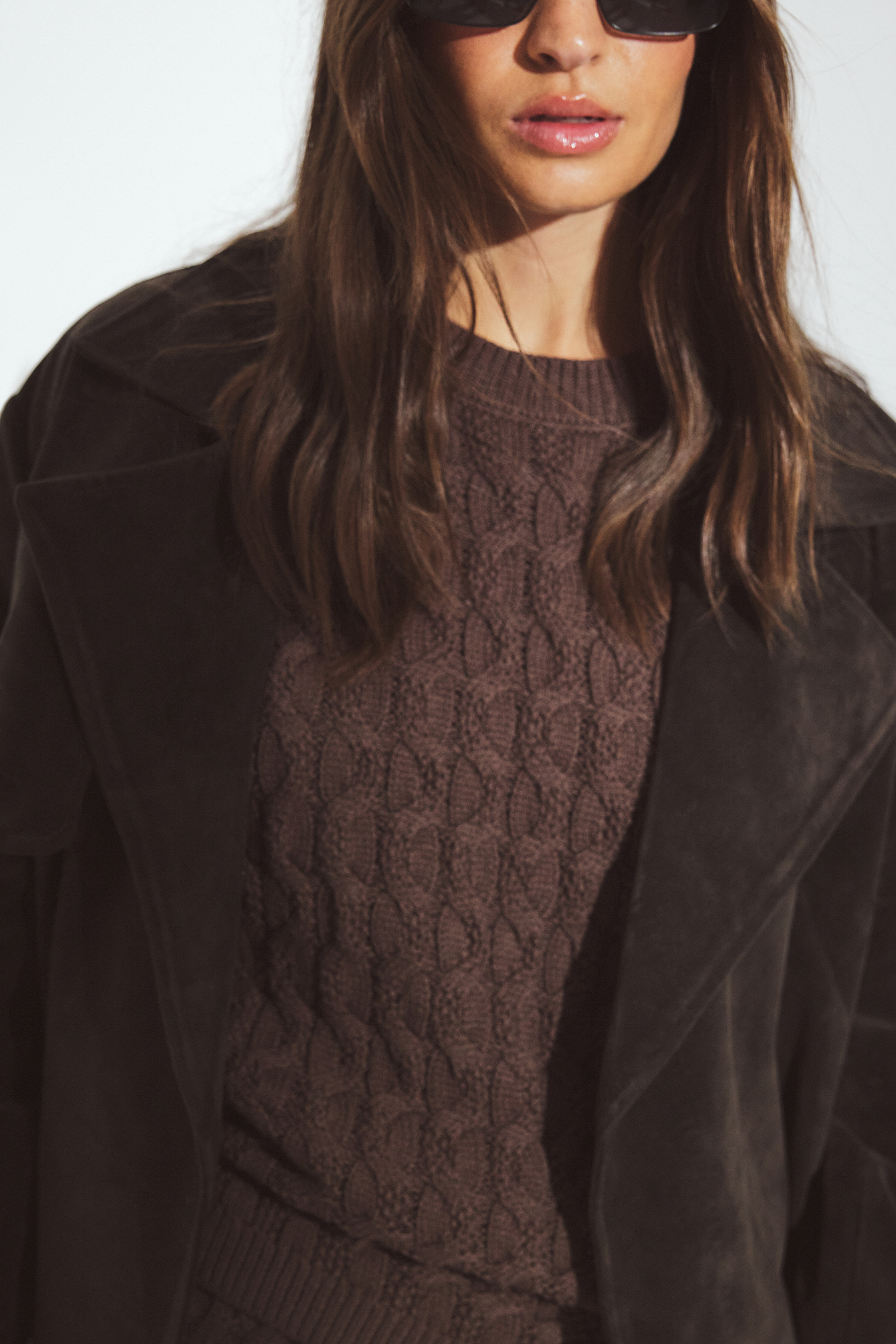 NA-KD Cable-Strickpullover - Pullover mit Zopfmuster - Braun - M (EU 38-40) - NA-KD / NAKD