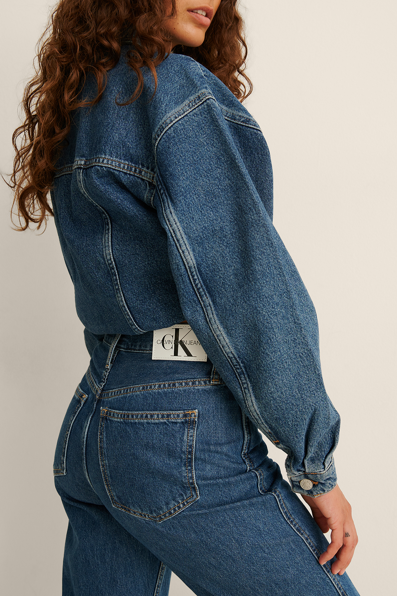 High Rise Straight Ankle Jeans Blue 
