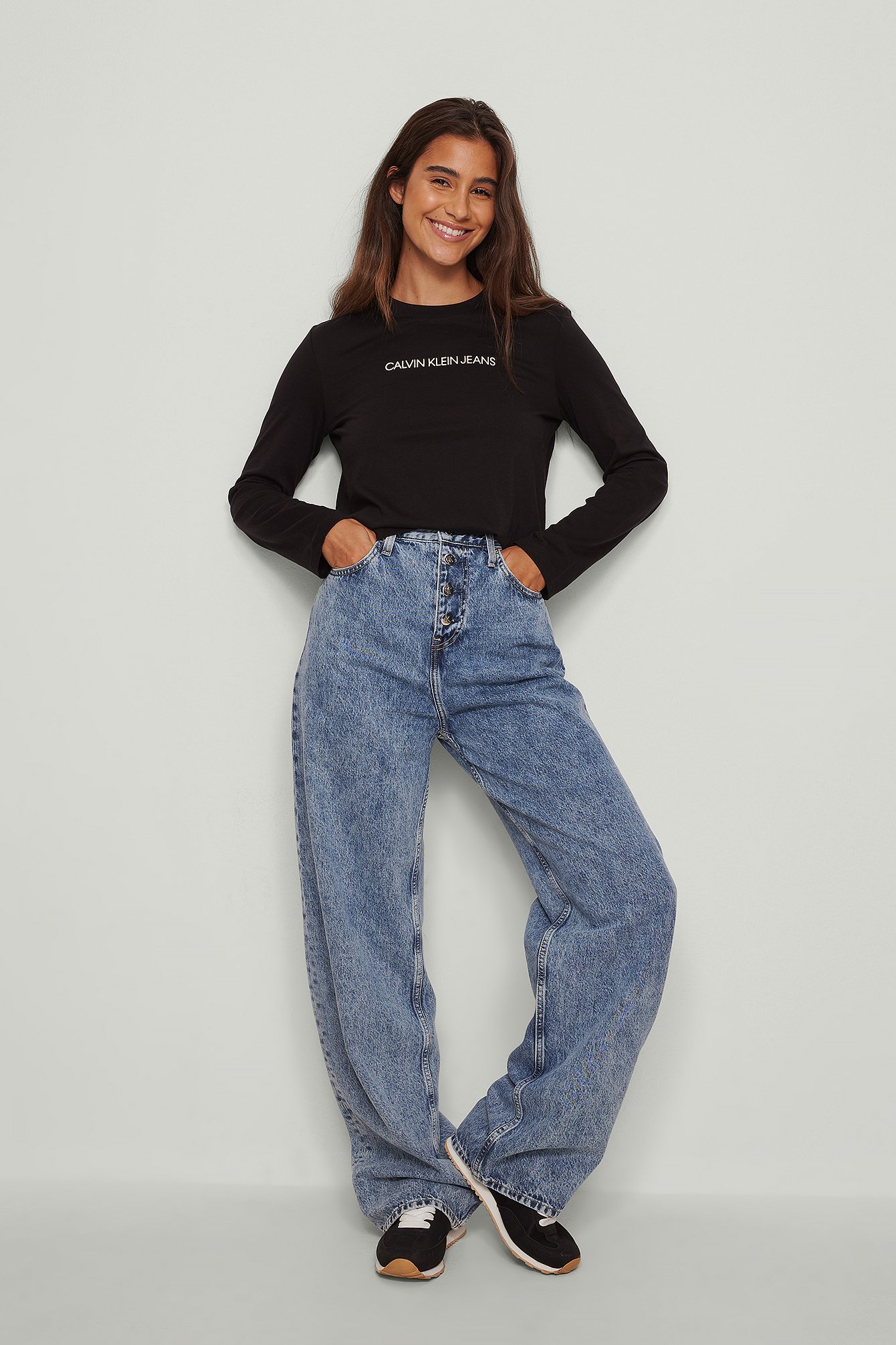 High Rise Relaxed Jeans Blue