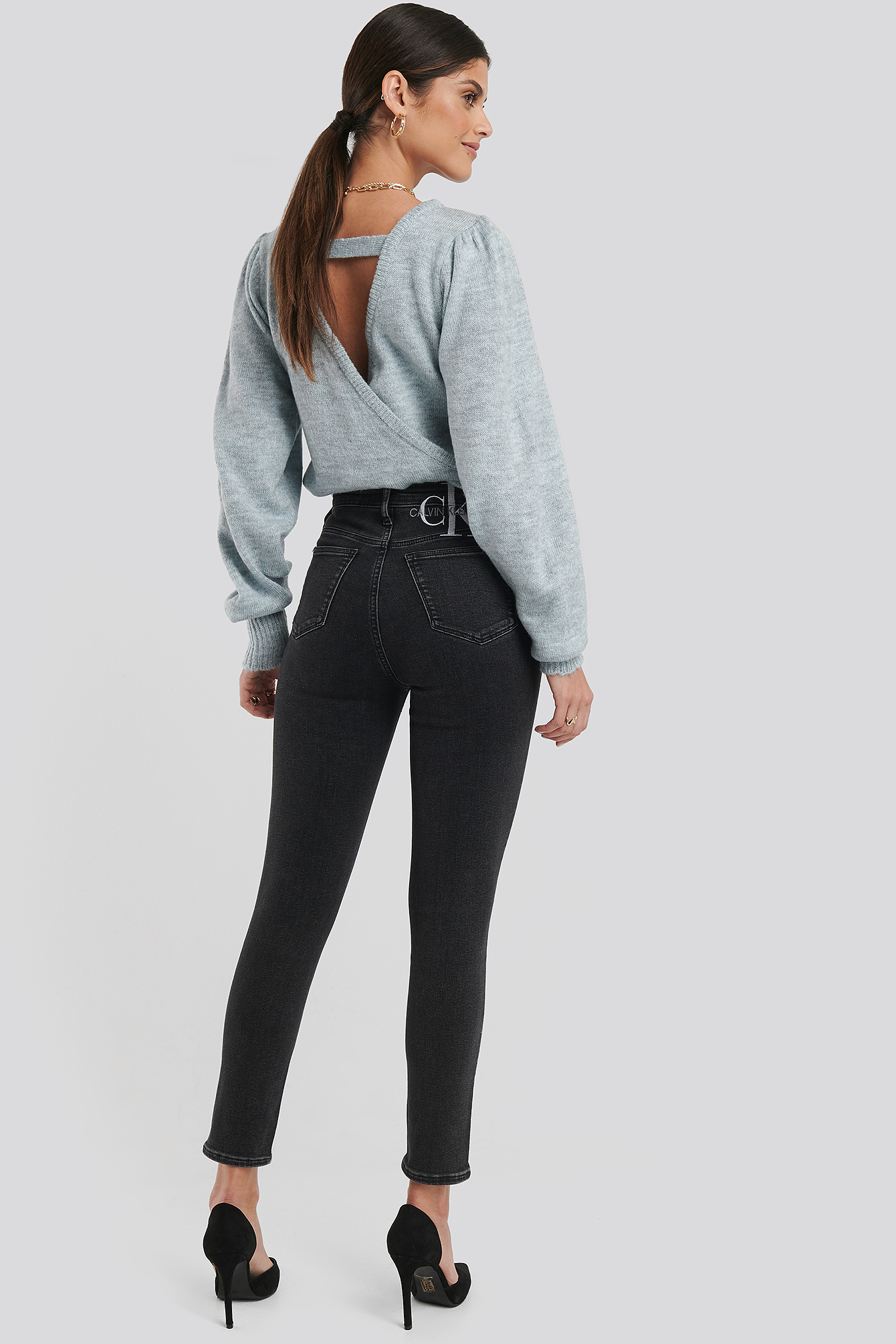 010 High Rise Skinny Ankle Jeans Black