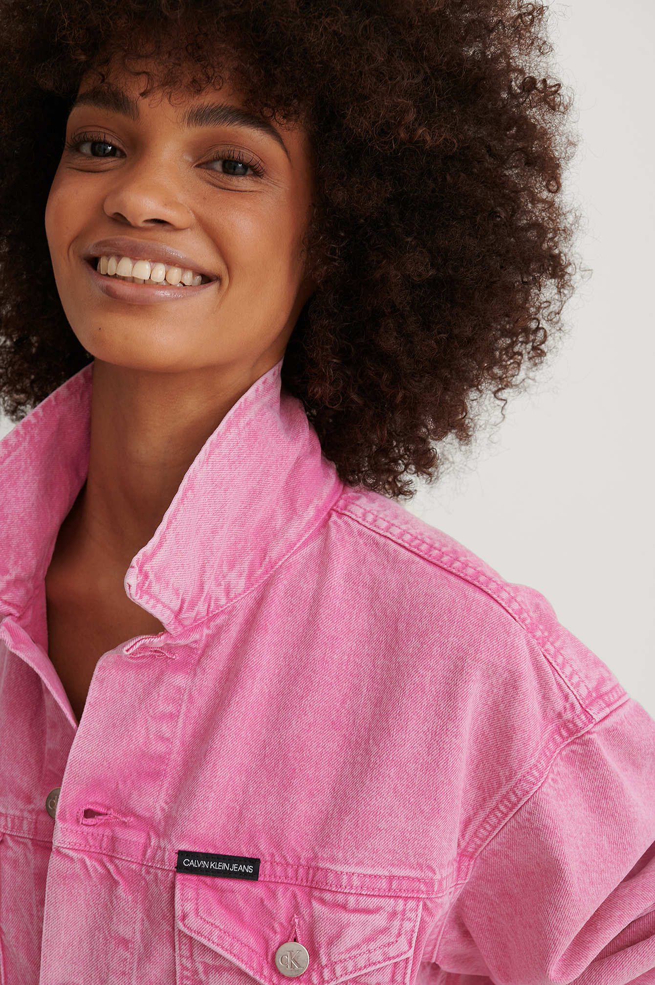 calvin klein pink denim jacket