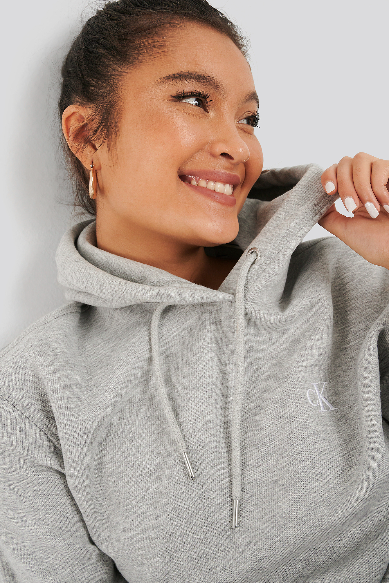 Embroidery Hoodie Grey NAKD