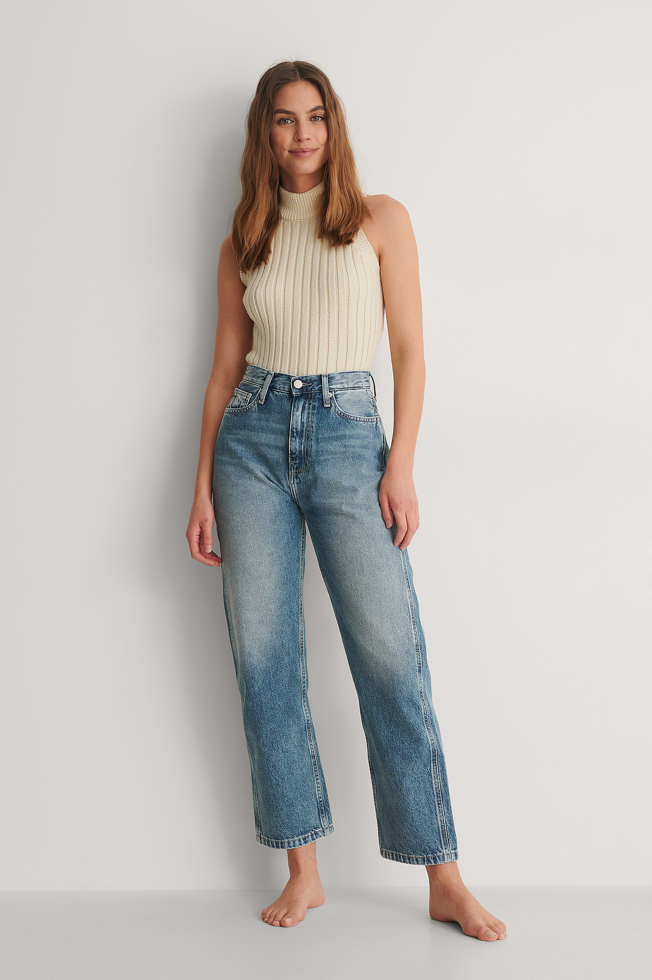 High Rise Straight Ankle Blue | na-kd.com