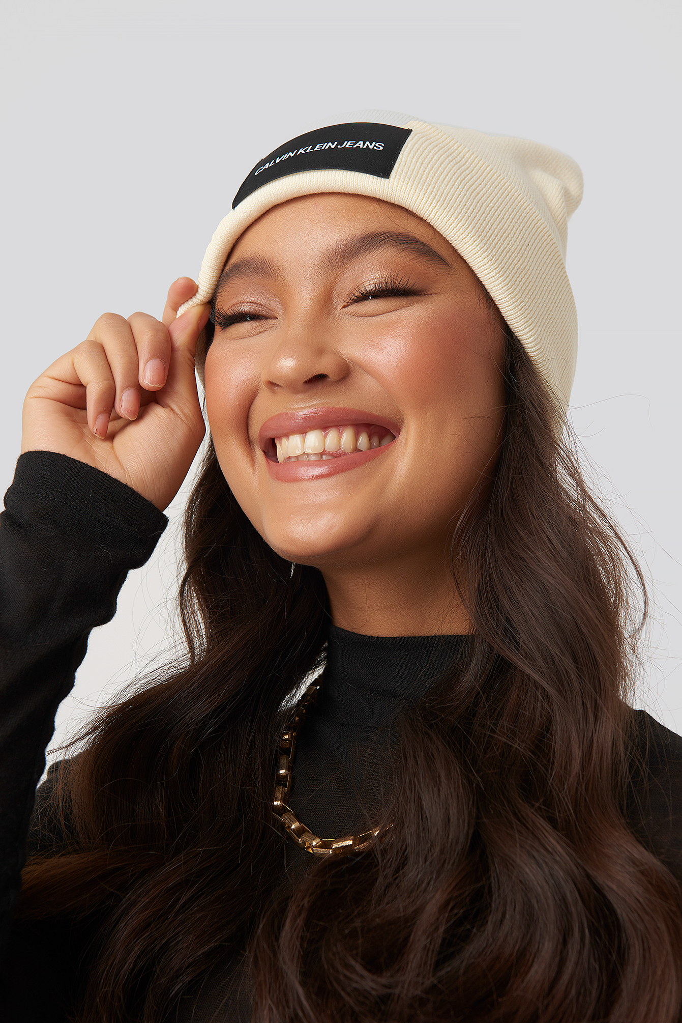 J Institutional Beanie Hat Winter White