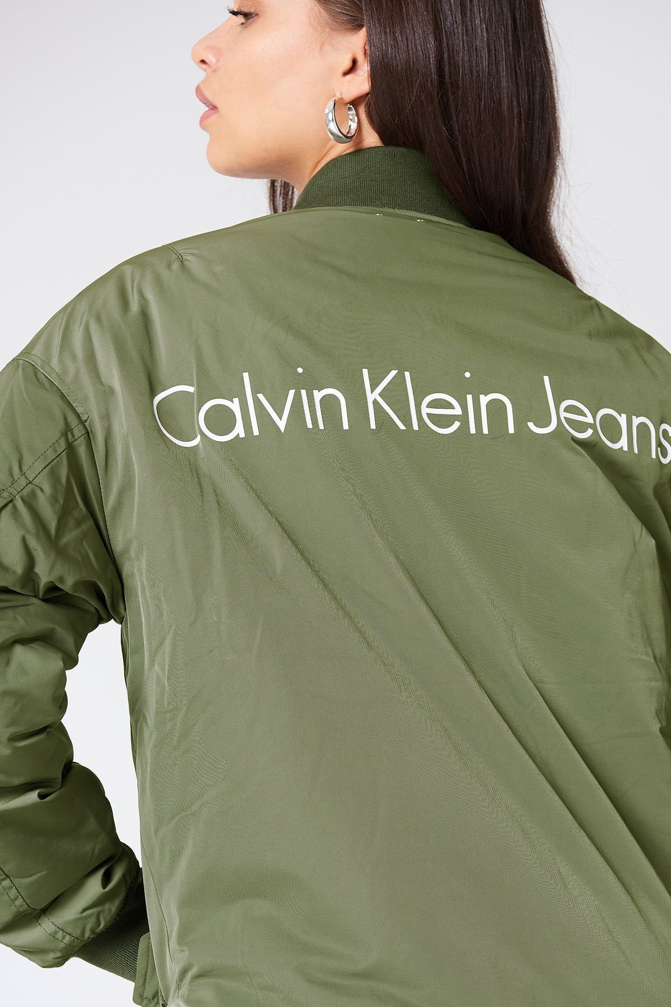 Olva Padded Logo Bomber Green | na-kd.com