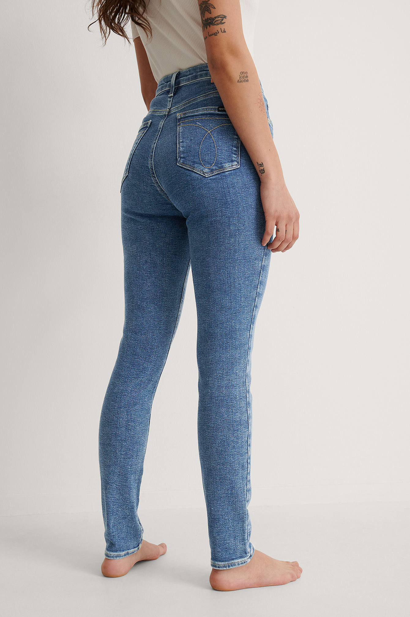 High Rise Skinny Jeans Blue | na-kd.com