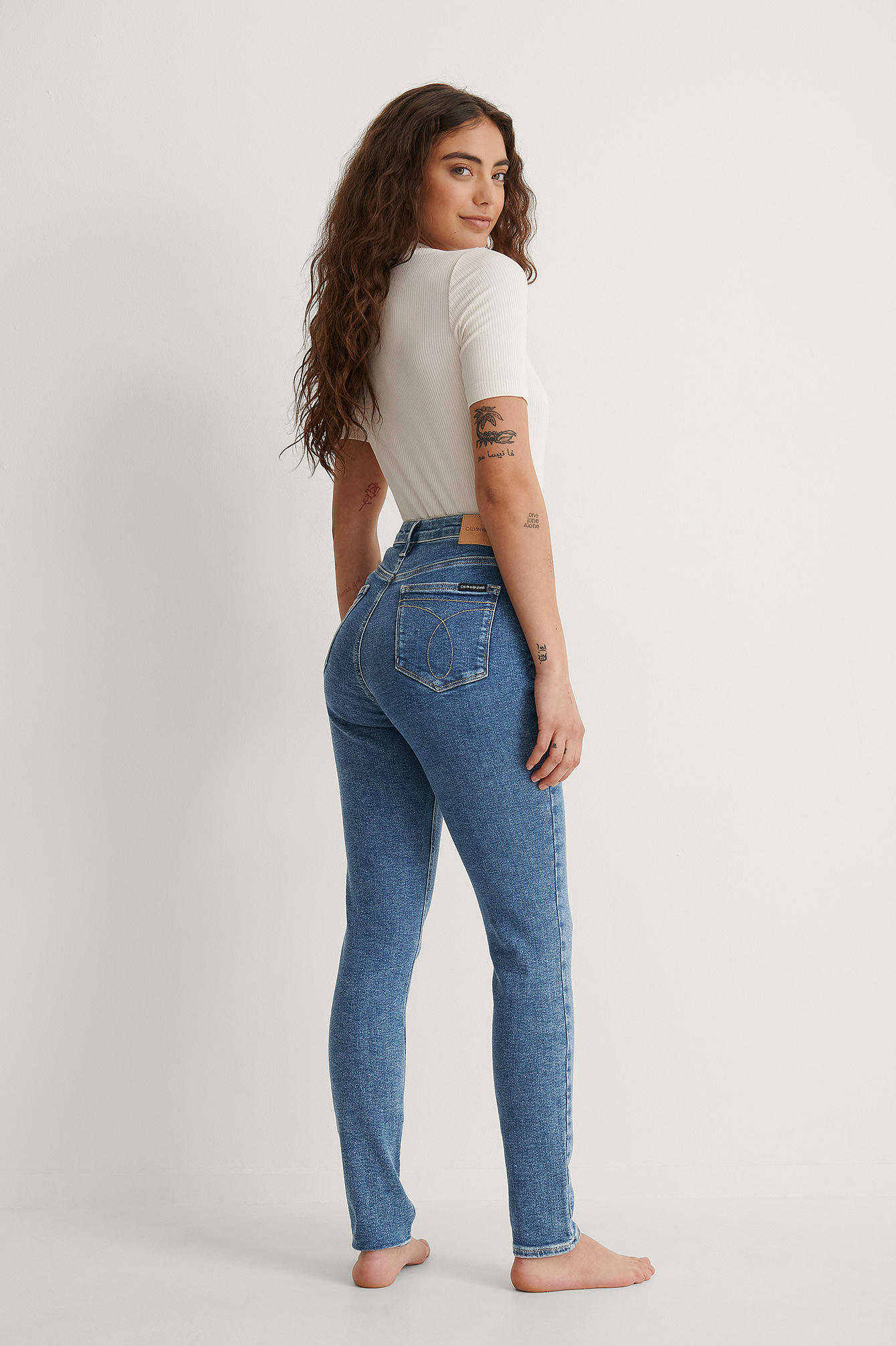 Skinny Jeans Met Hoge Taille Blauw | na-kd.com