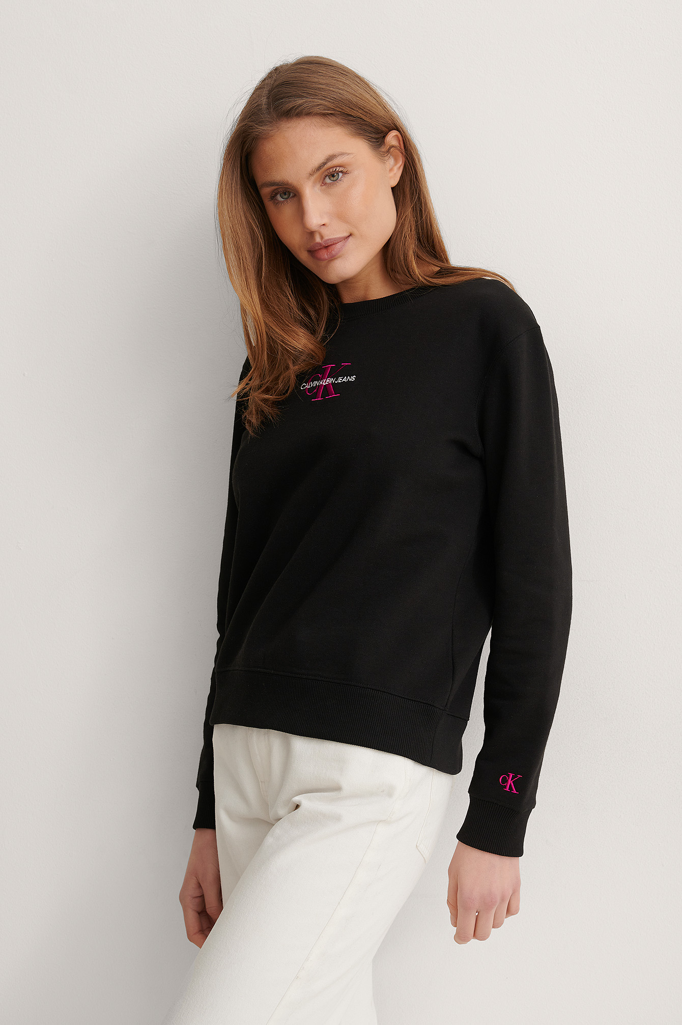 monogram logo crew neck