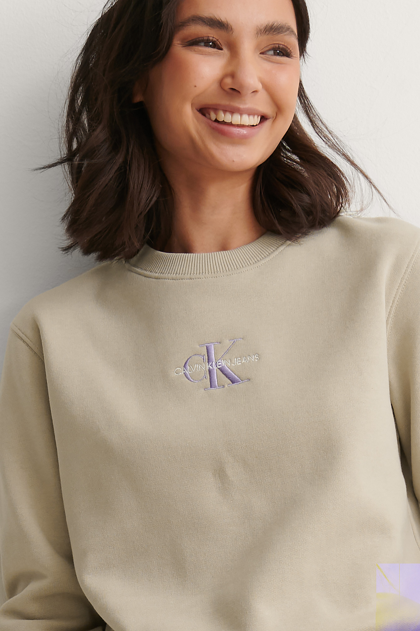 monogram logo crew neck
