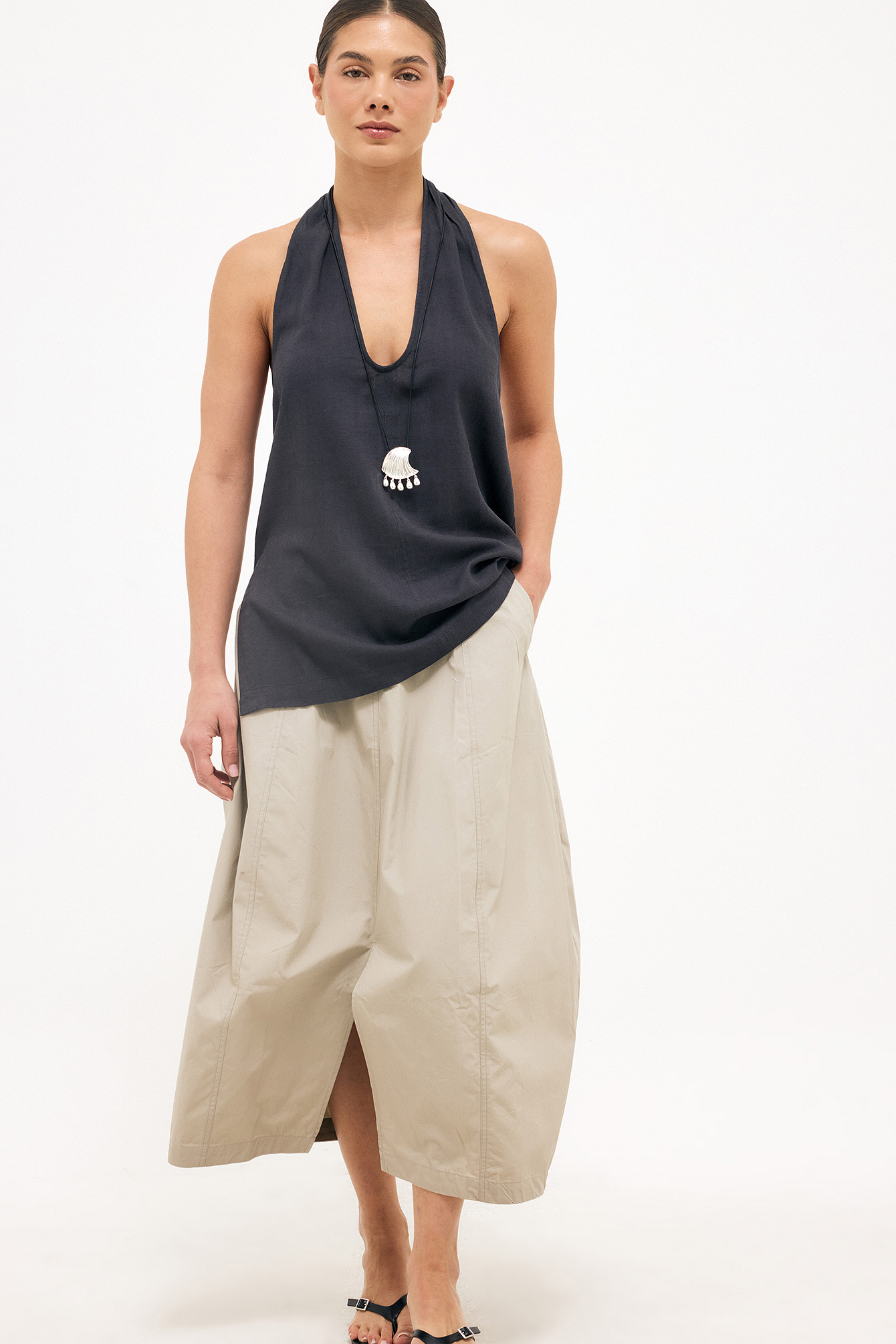 Cargo Cocoon Midi Skirt - Midi Skirts - Beige - EU 32 - NA-KD / NAKD