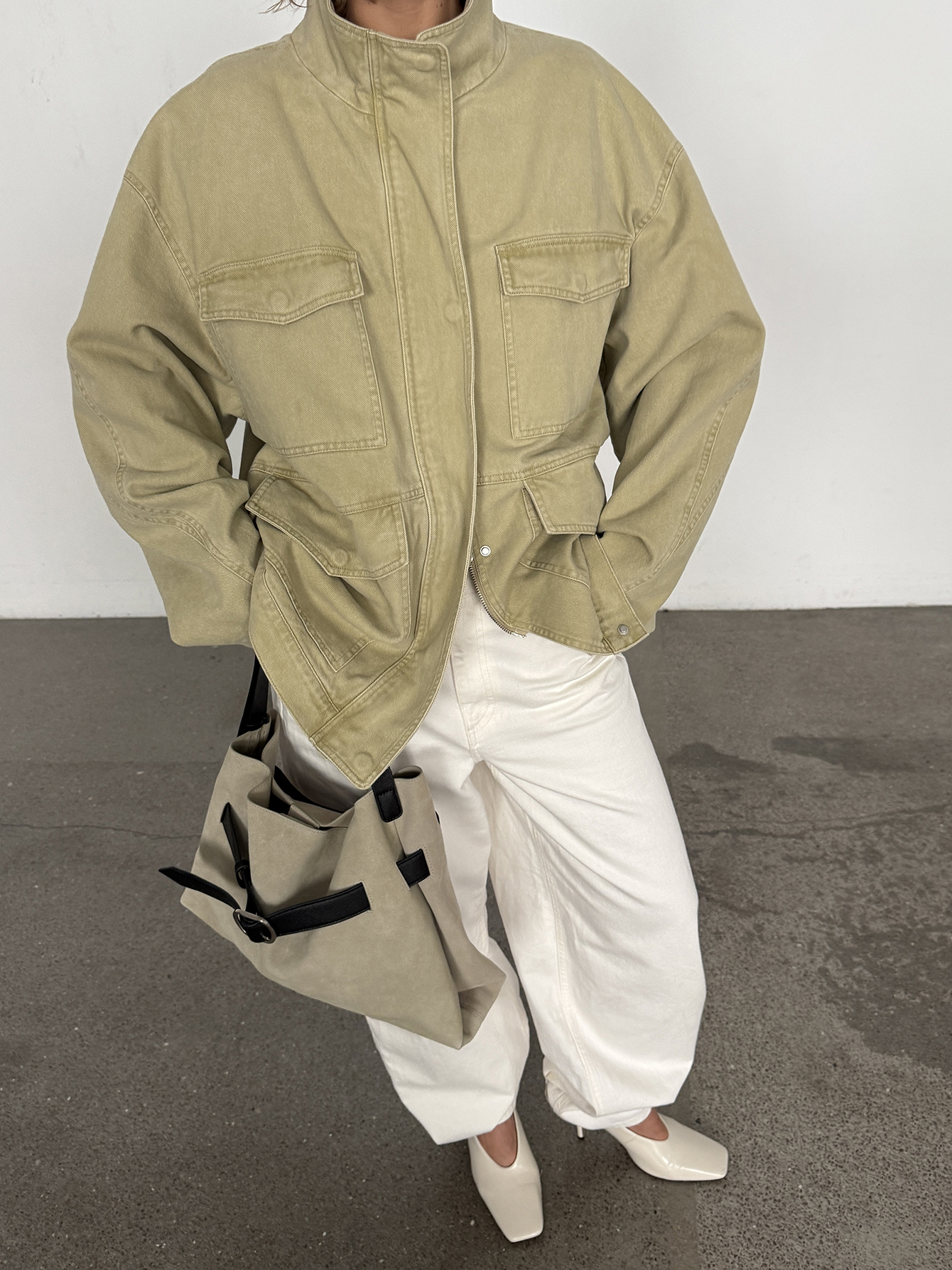 - Cargojakke - Jeansjakker - Beige - S - NA-KD / NAKD