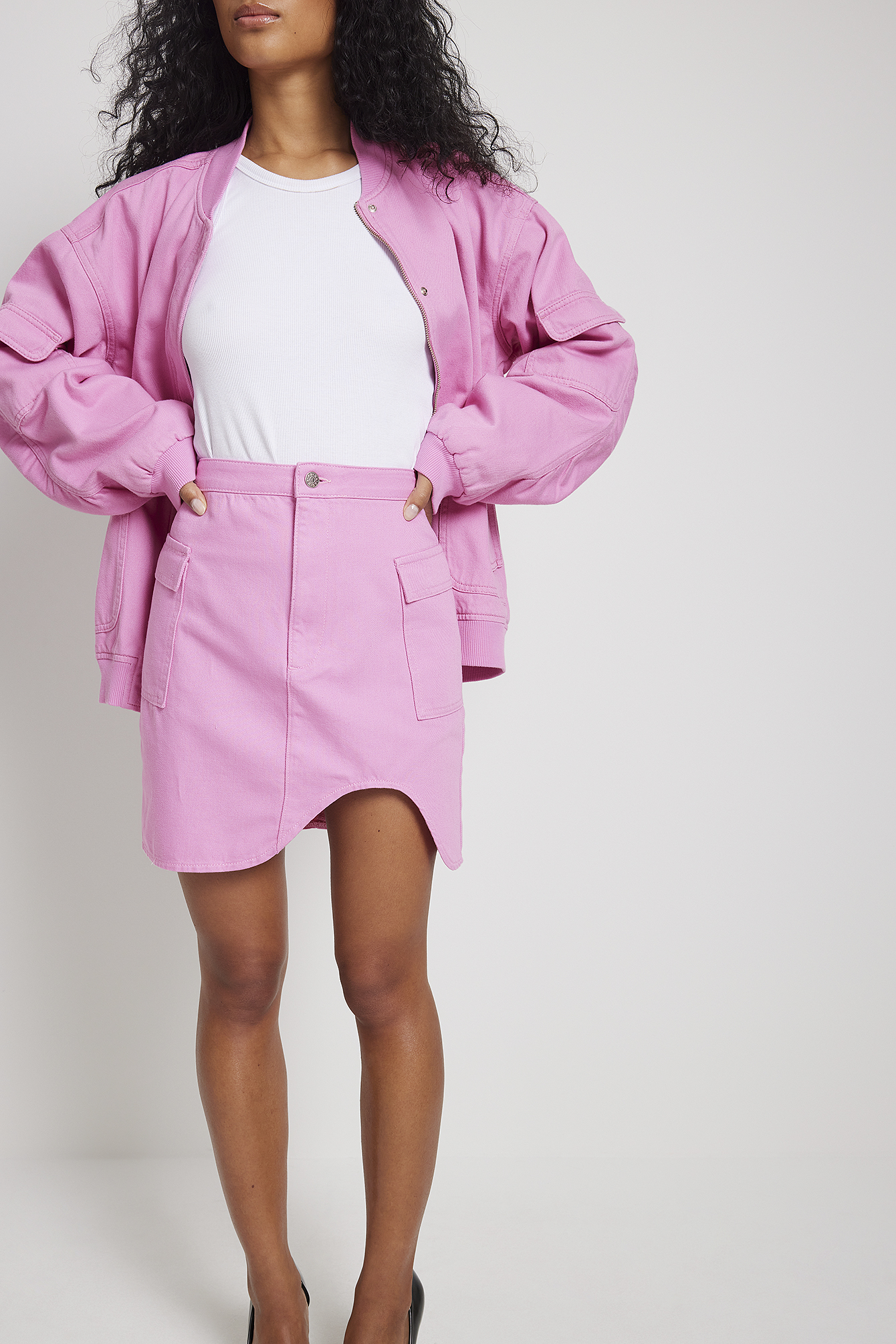 Asos Spijkerrok roze casual uitstraling Mode Rokken Spijkerrokken 