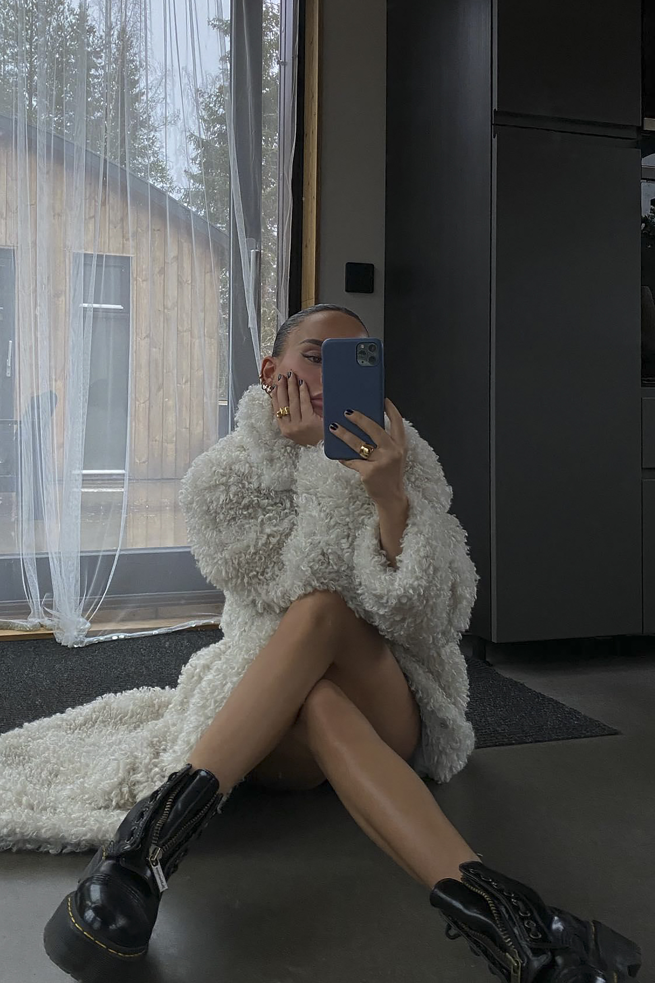 Fluffy Curly Teddy Coat Offwhite | na 