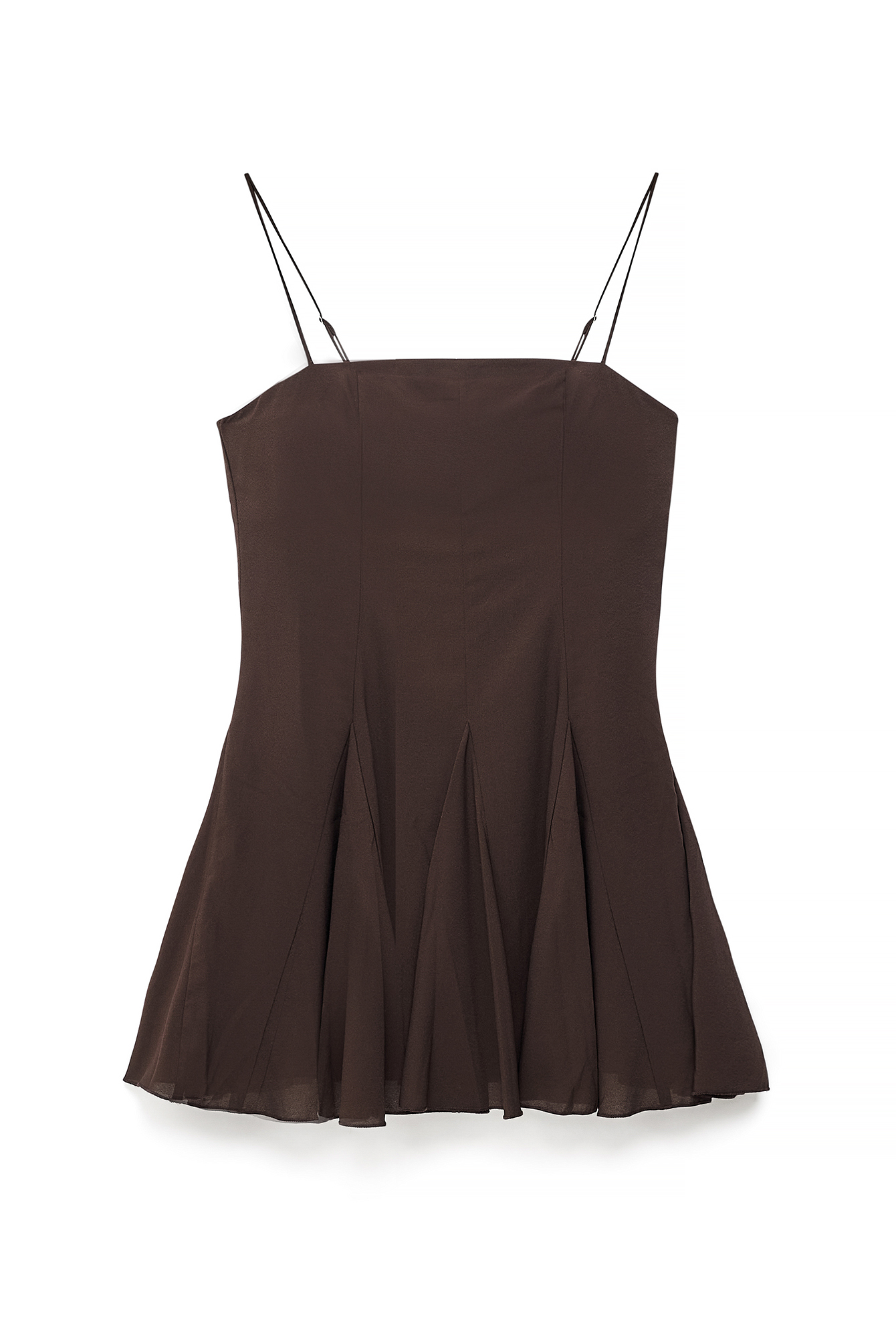 Brown Robe courte avec écharpe en mousseline