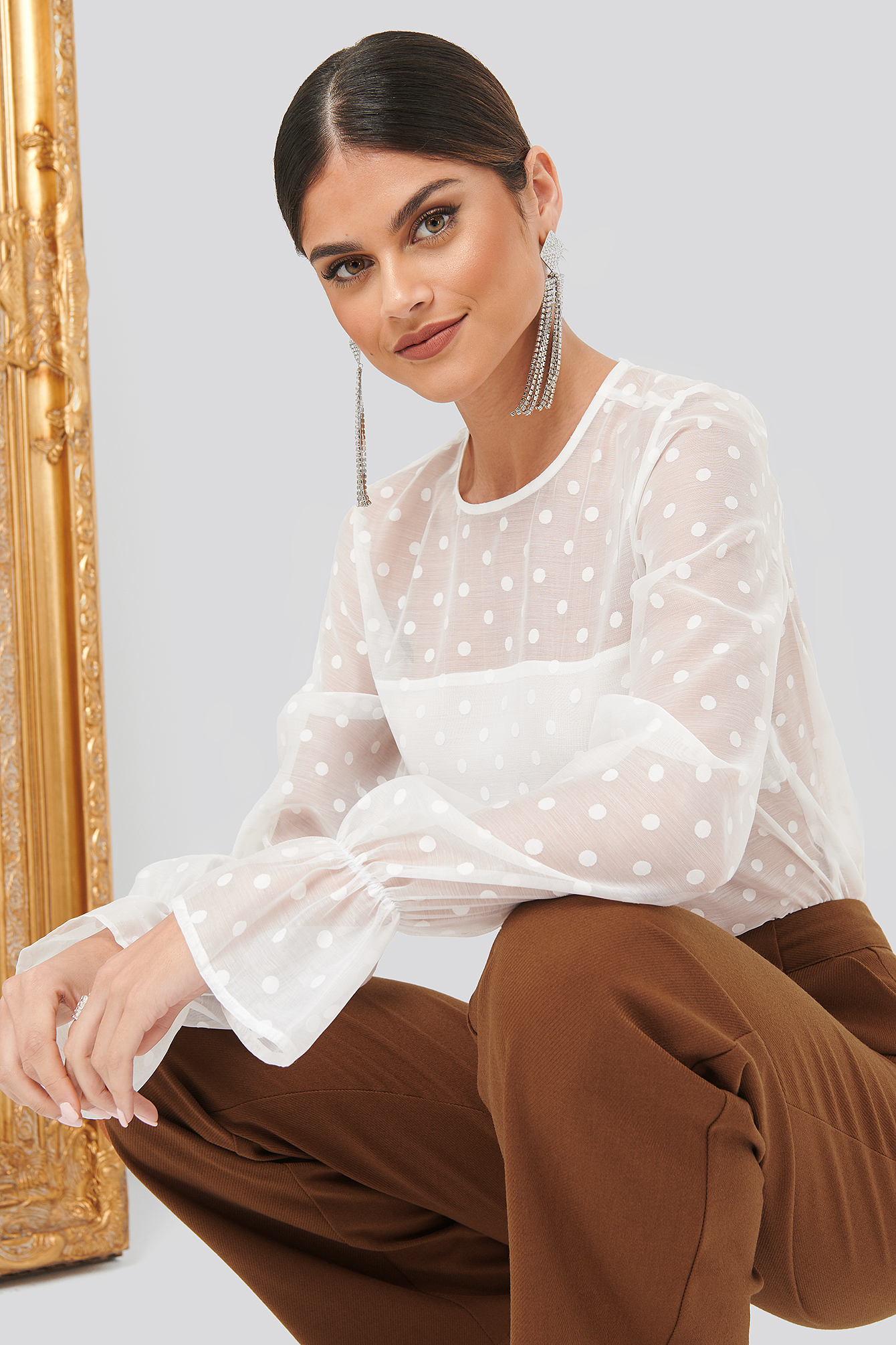 Dotted Blouse White Dots