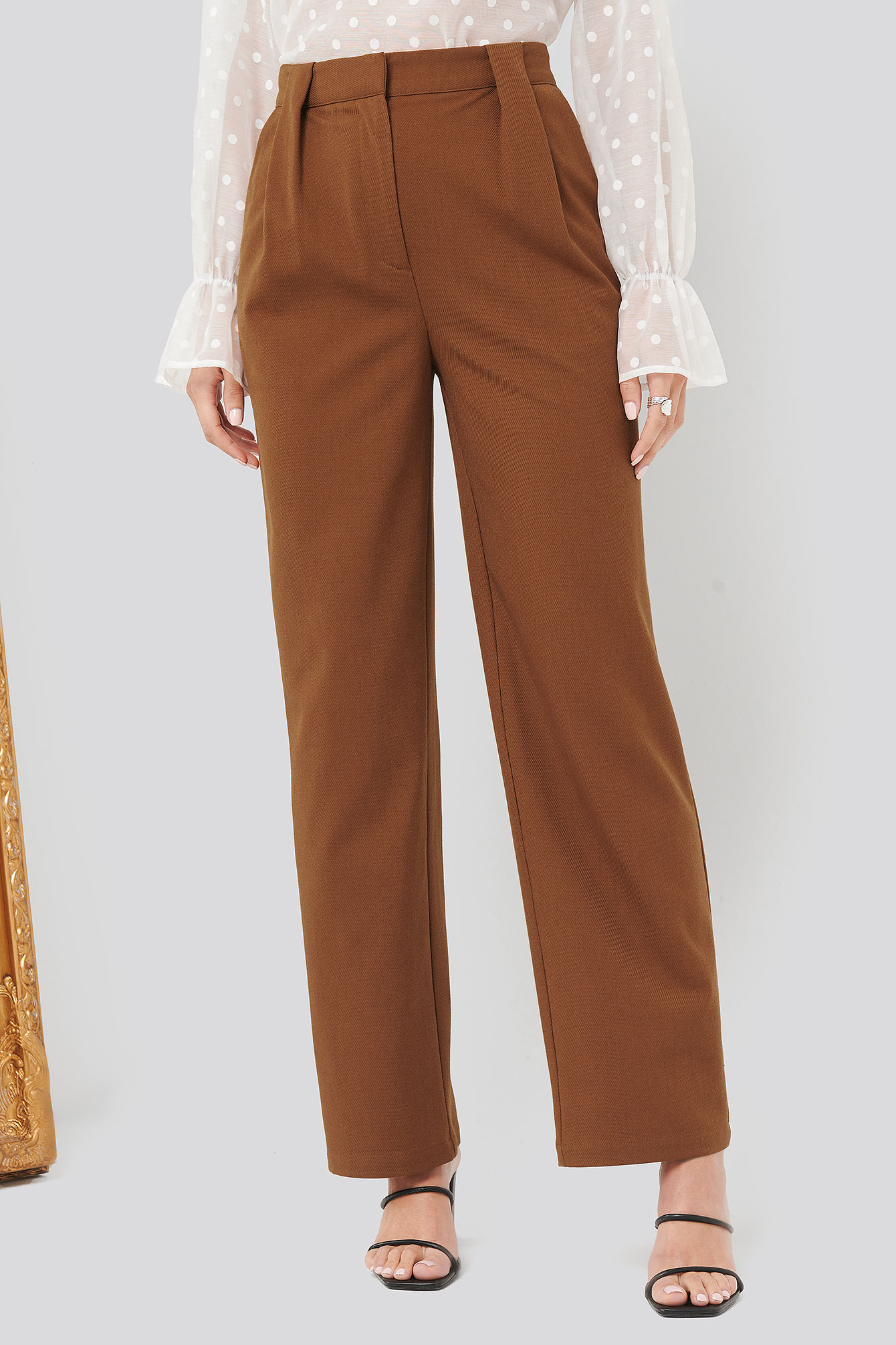 Pleat Front Pants Brown | na-kd.com
