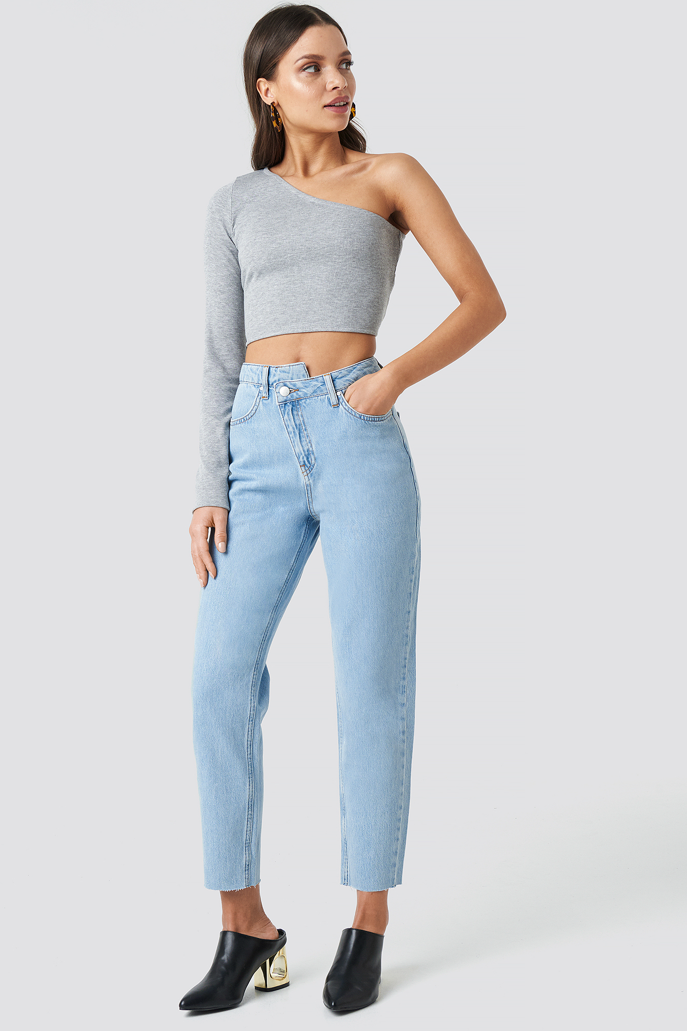 Cropped Denim Pants Light Blue