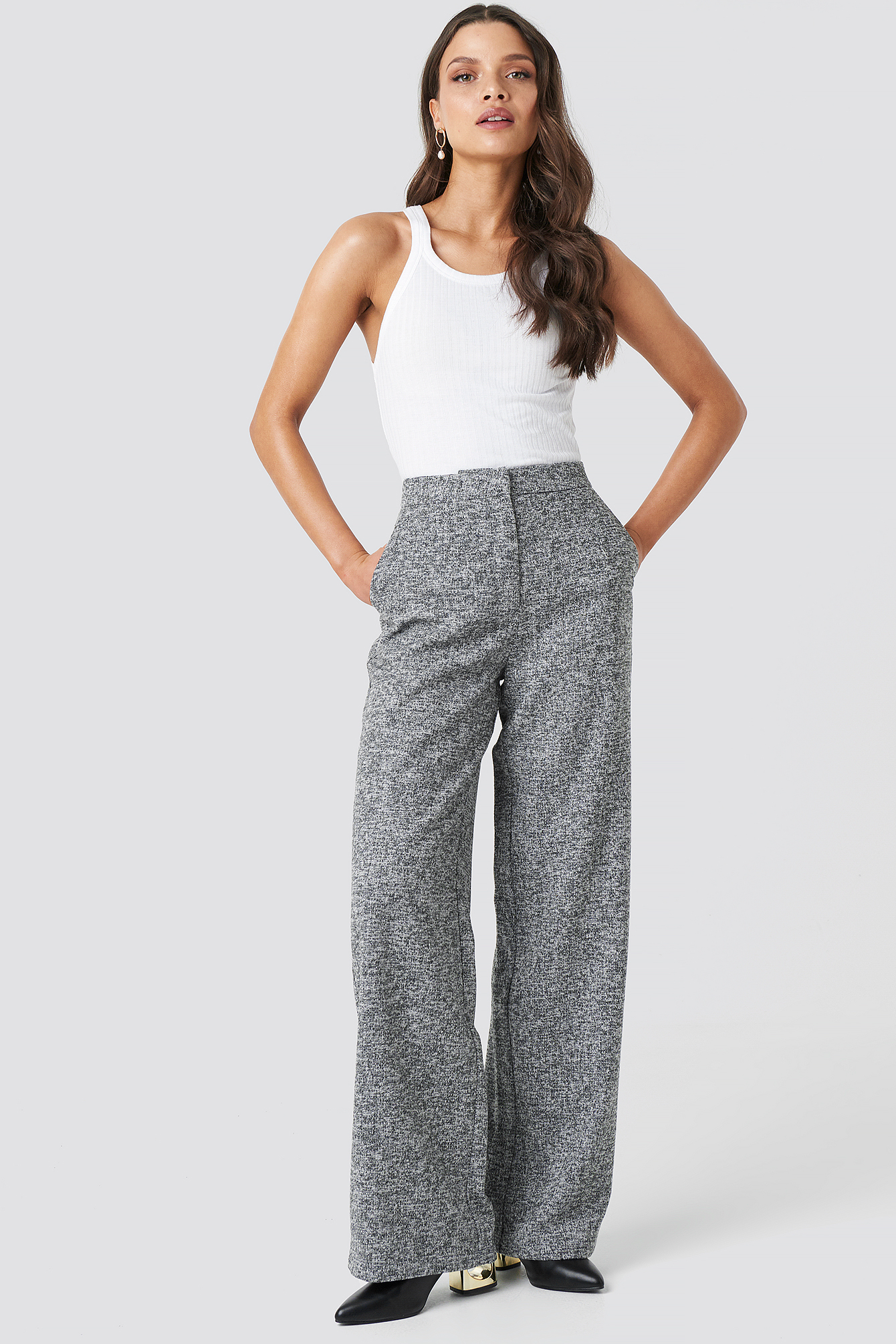 Flared Suit Pants Grey | NA-KD