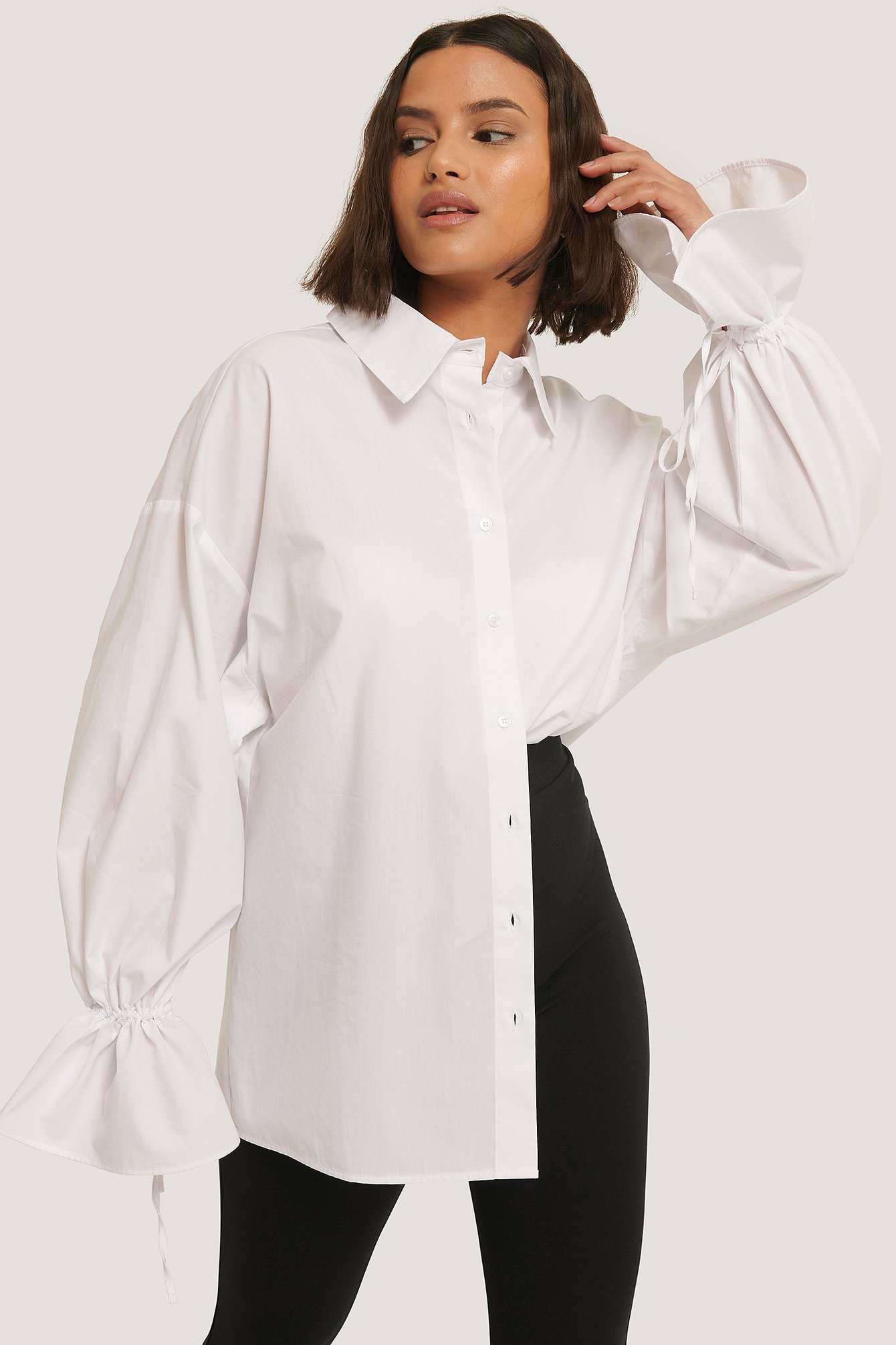 Wide Sleeve Shirt White
