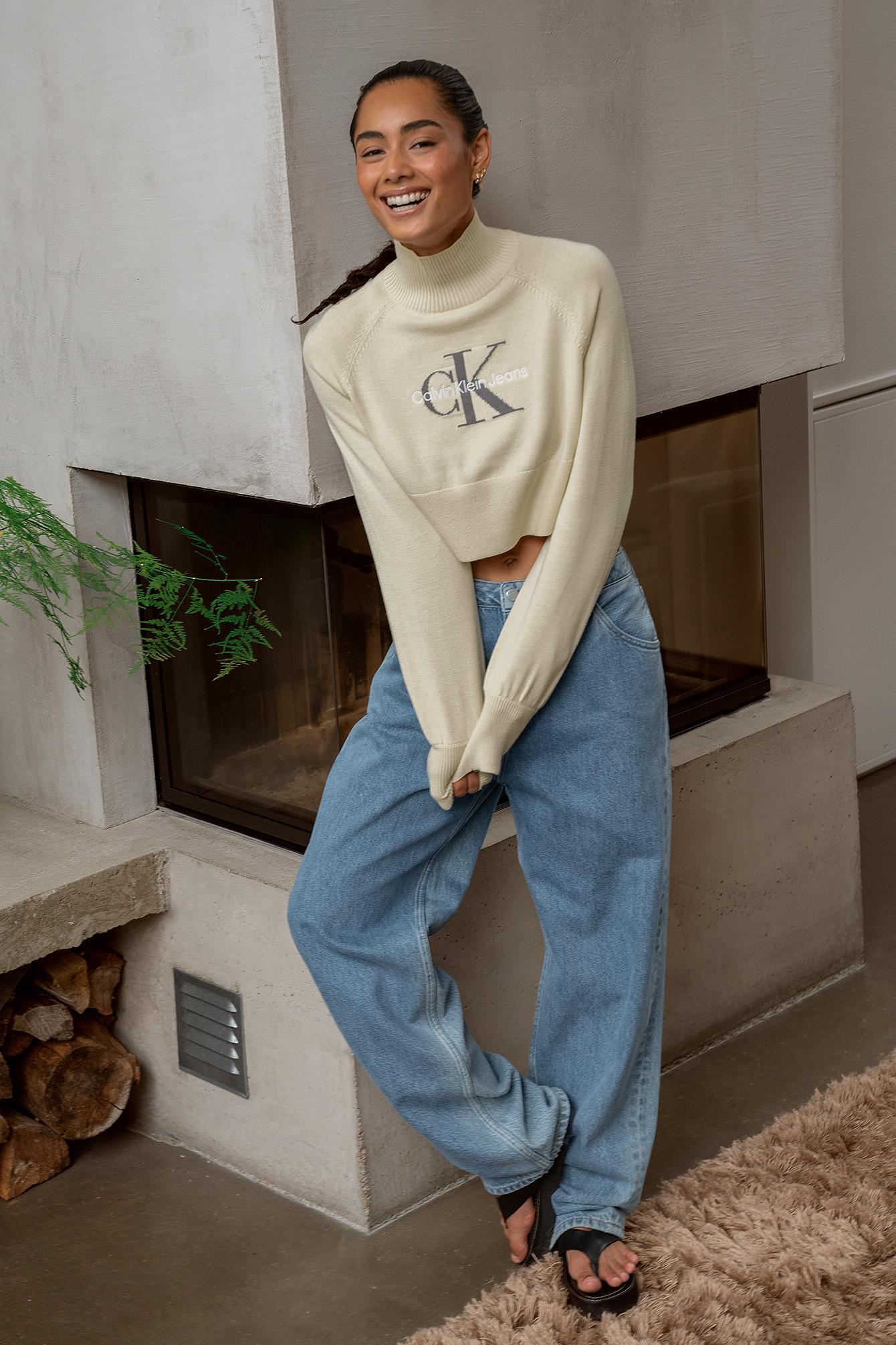 wide neck turtleneck sweater