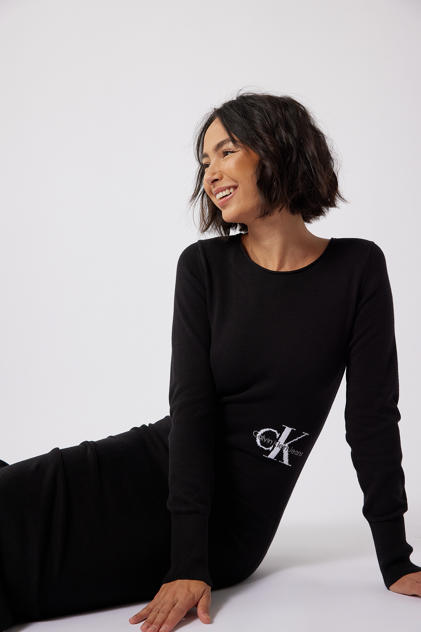 Calvin Klein for NA-KD Knitted Midi Dress - Black