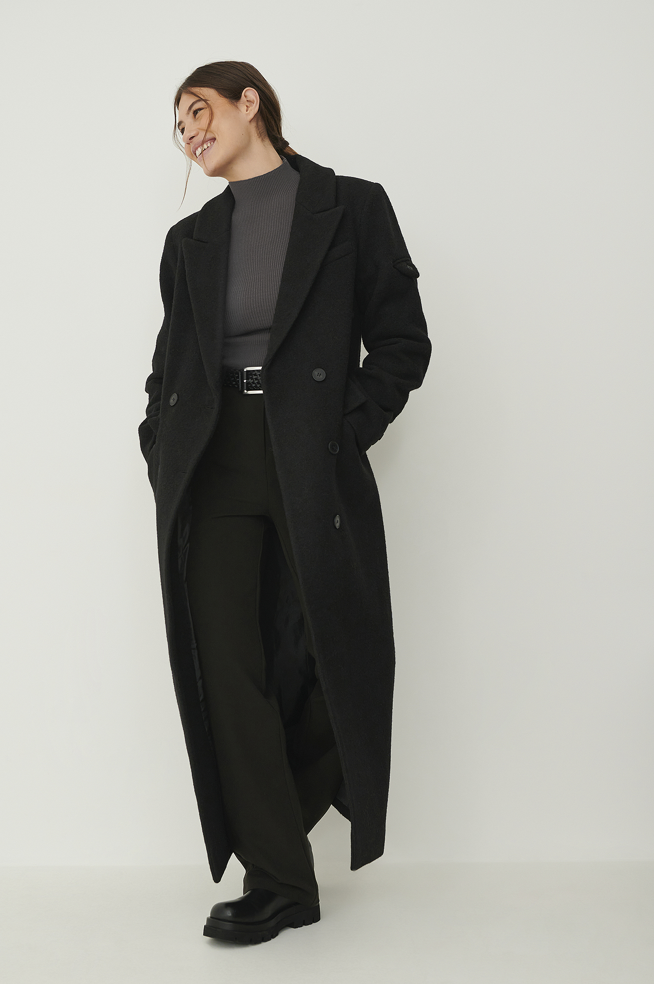 Double Button Coat Black | na-kd.com