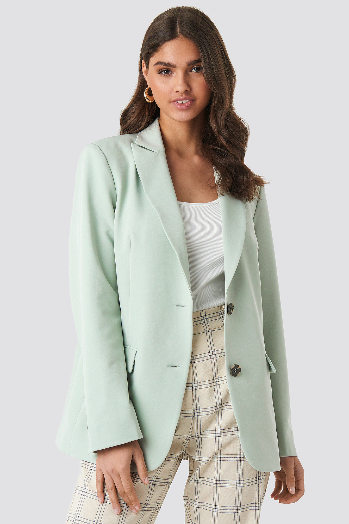 Oversized Fitted Blazer Dusty Green