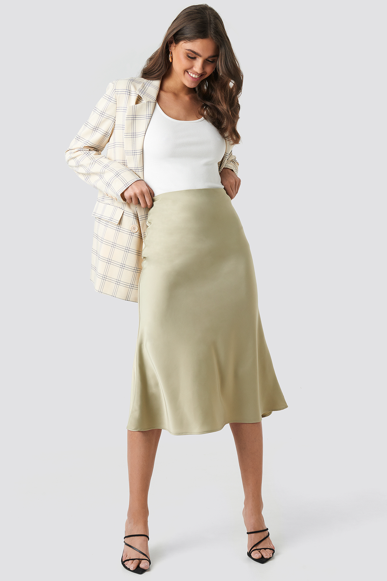 Satin Skirt Olive