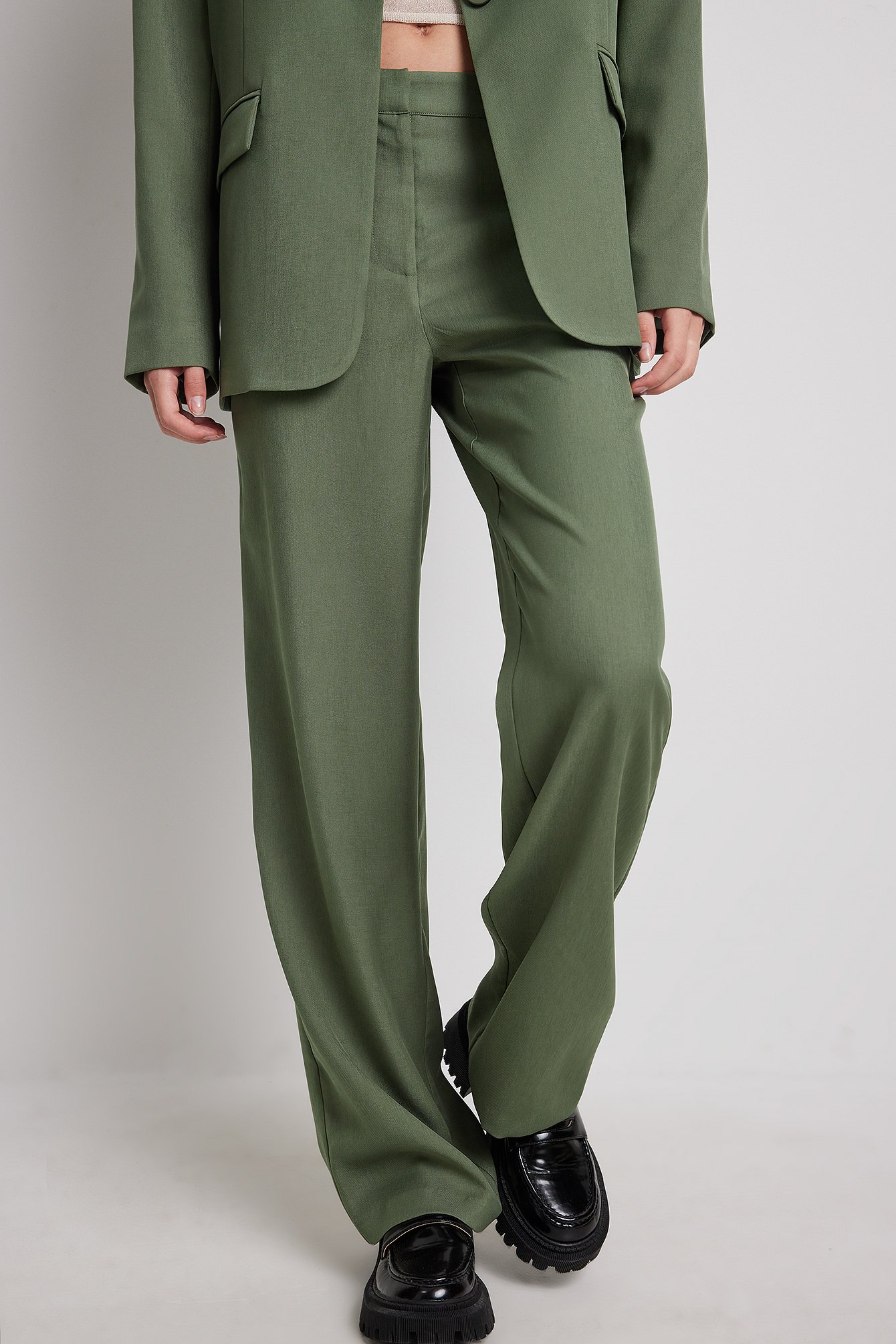 Green Classic Suit Trousers