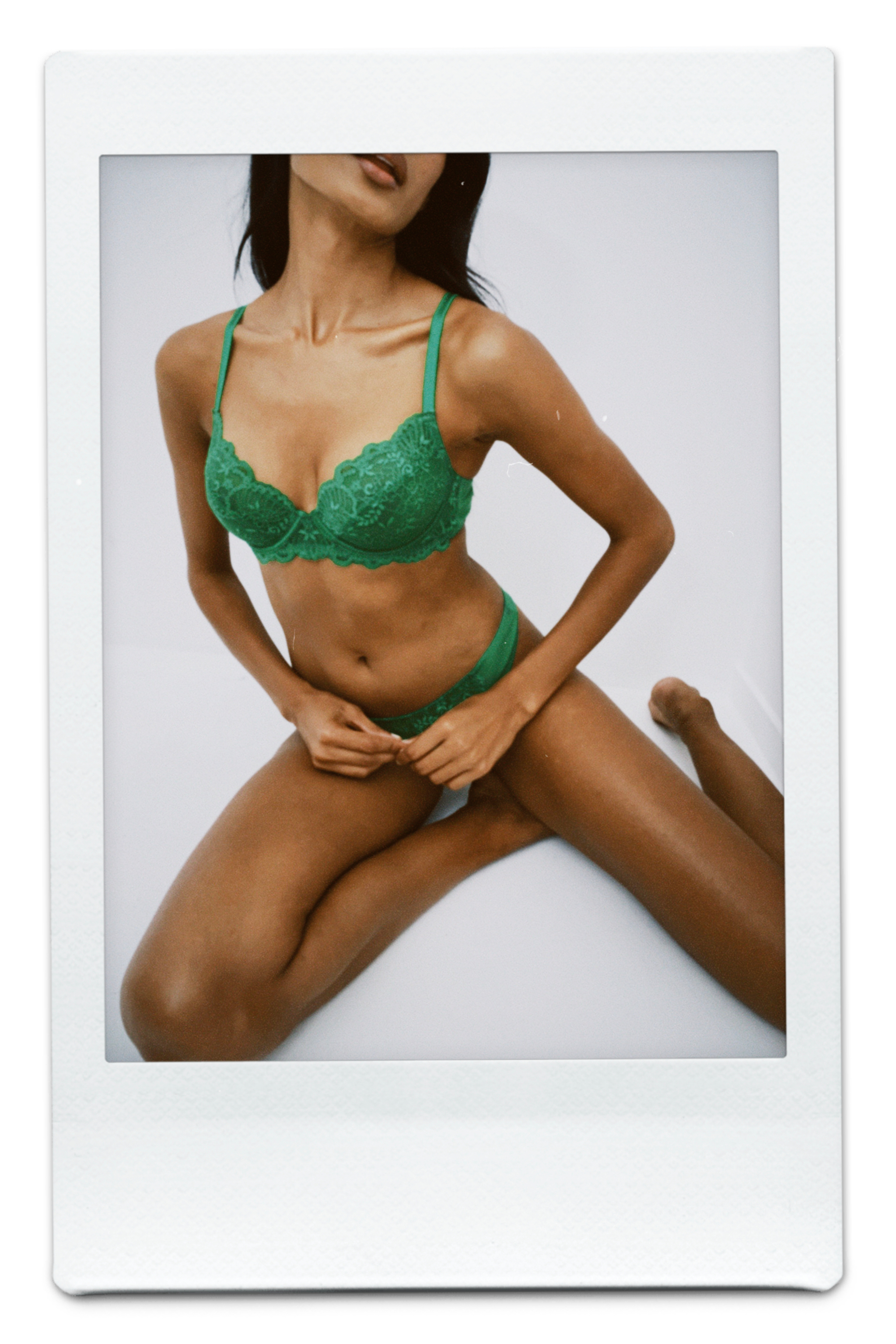 Green Classic Unlined Lace Wire Bra