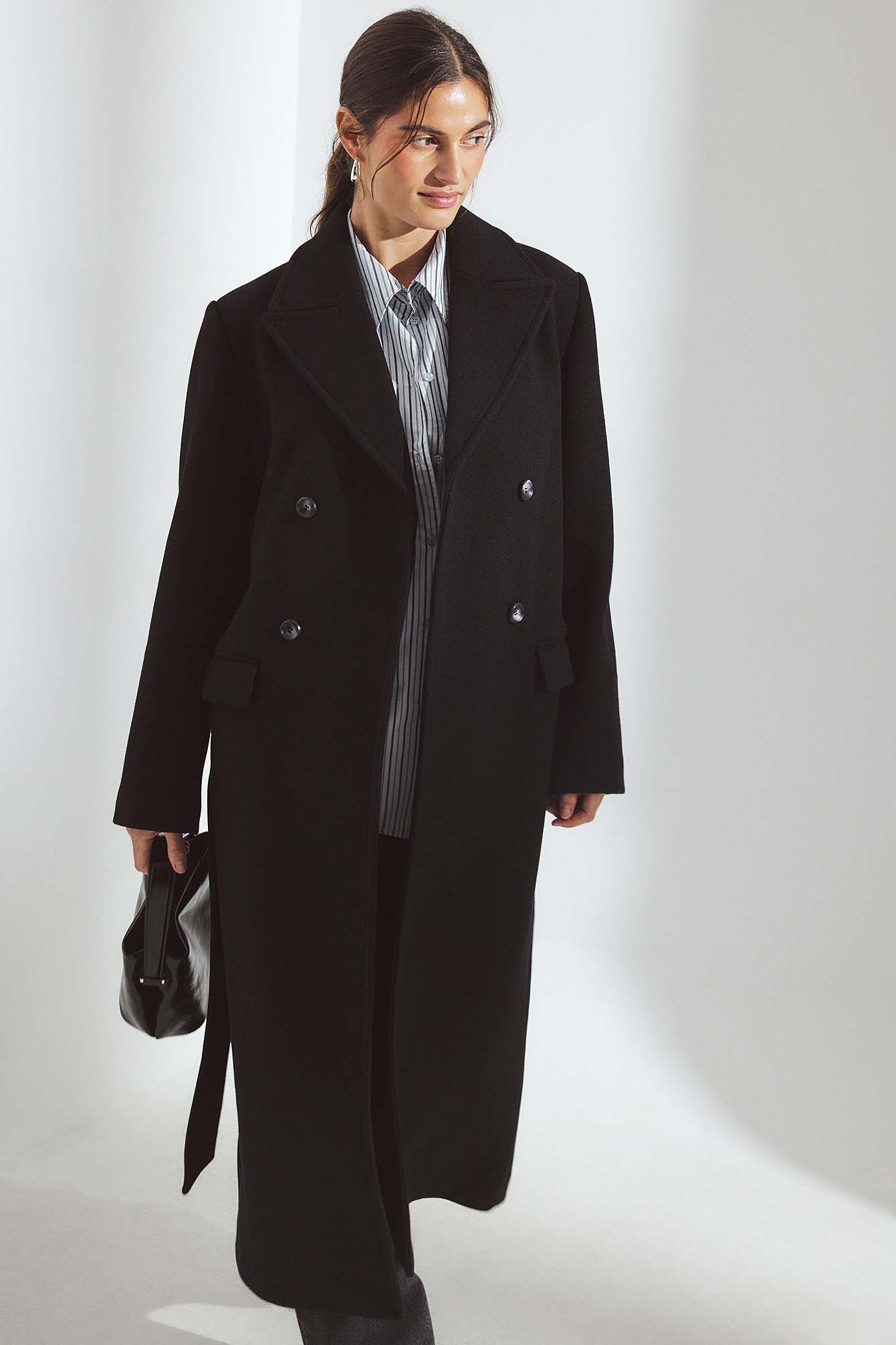 Brushed Wool Blend Straight Coat Brown | NA-KD