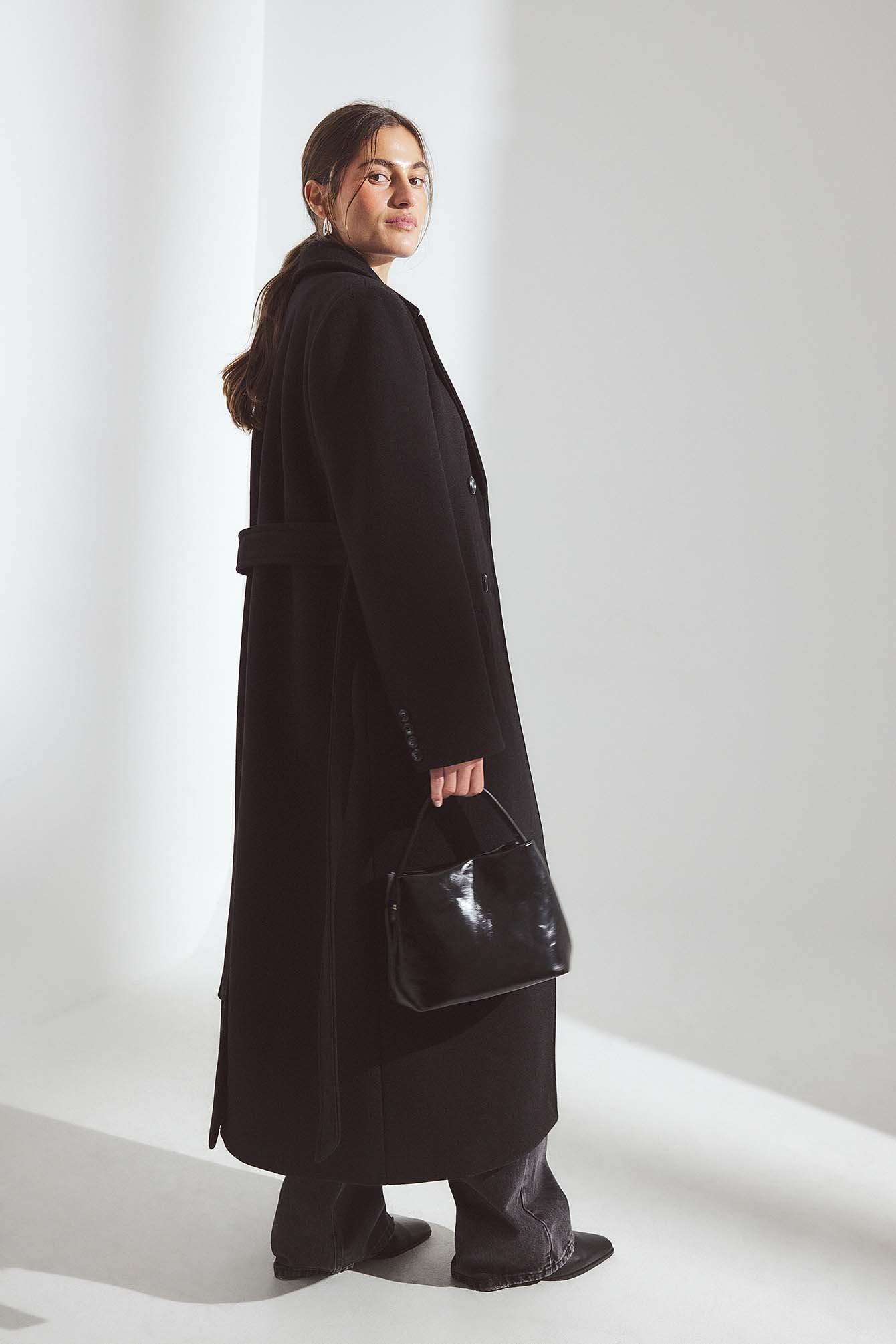 Manteau classique en laine mélangée