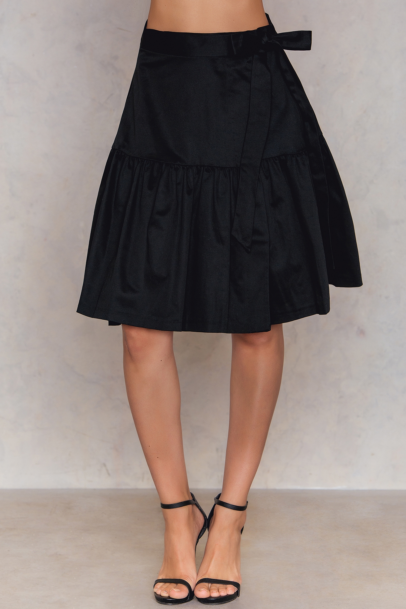 Panel Bow Tie Skirt Black