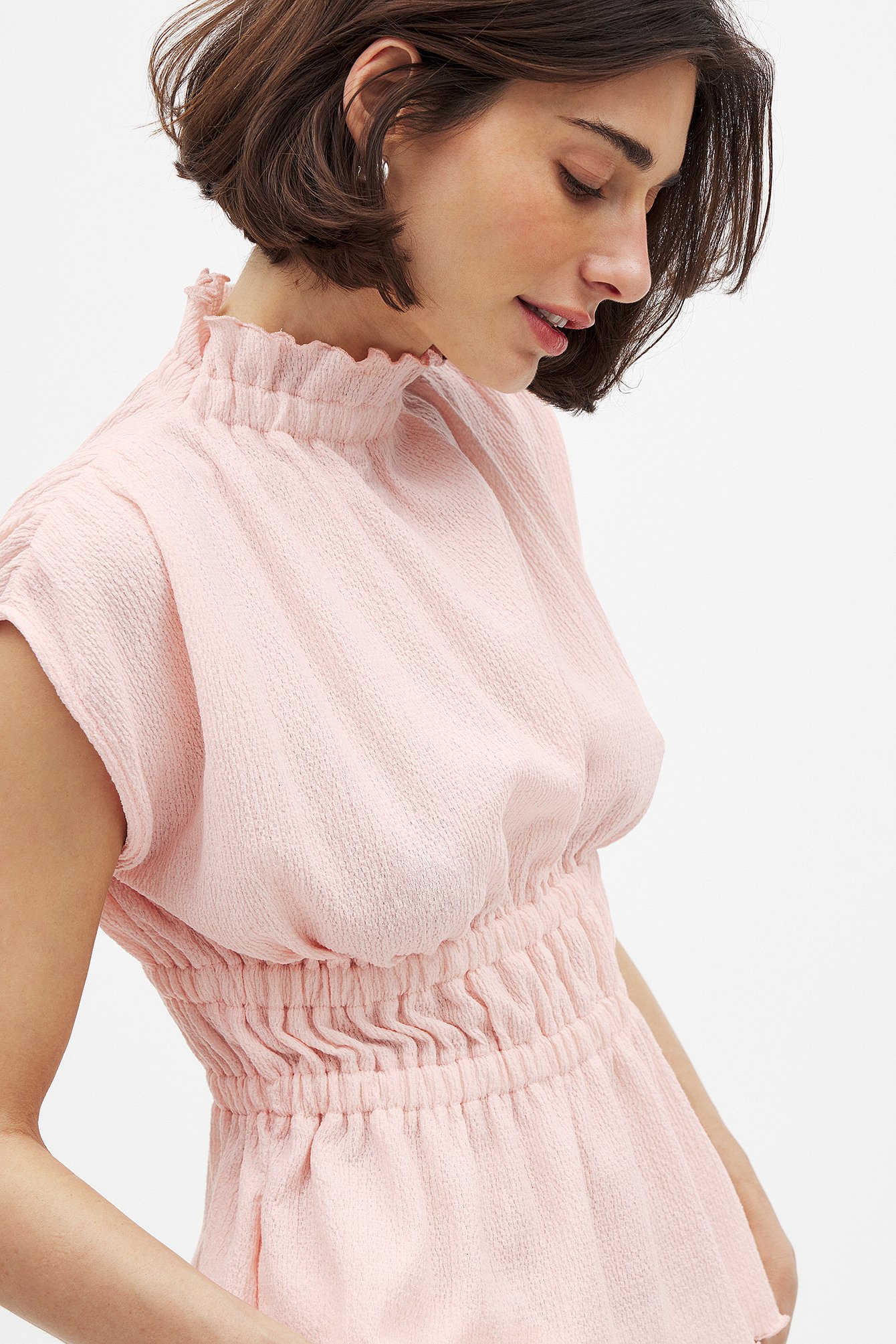 NA-KD Mouwloze top met kraag - Mouwloze Tops - Roze - L (EU 42-44) - NA-KD / NAKD