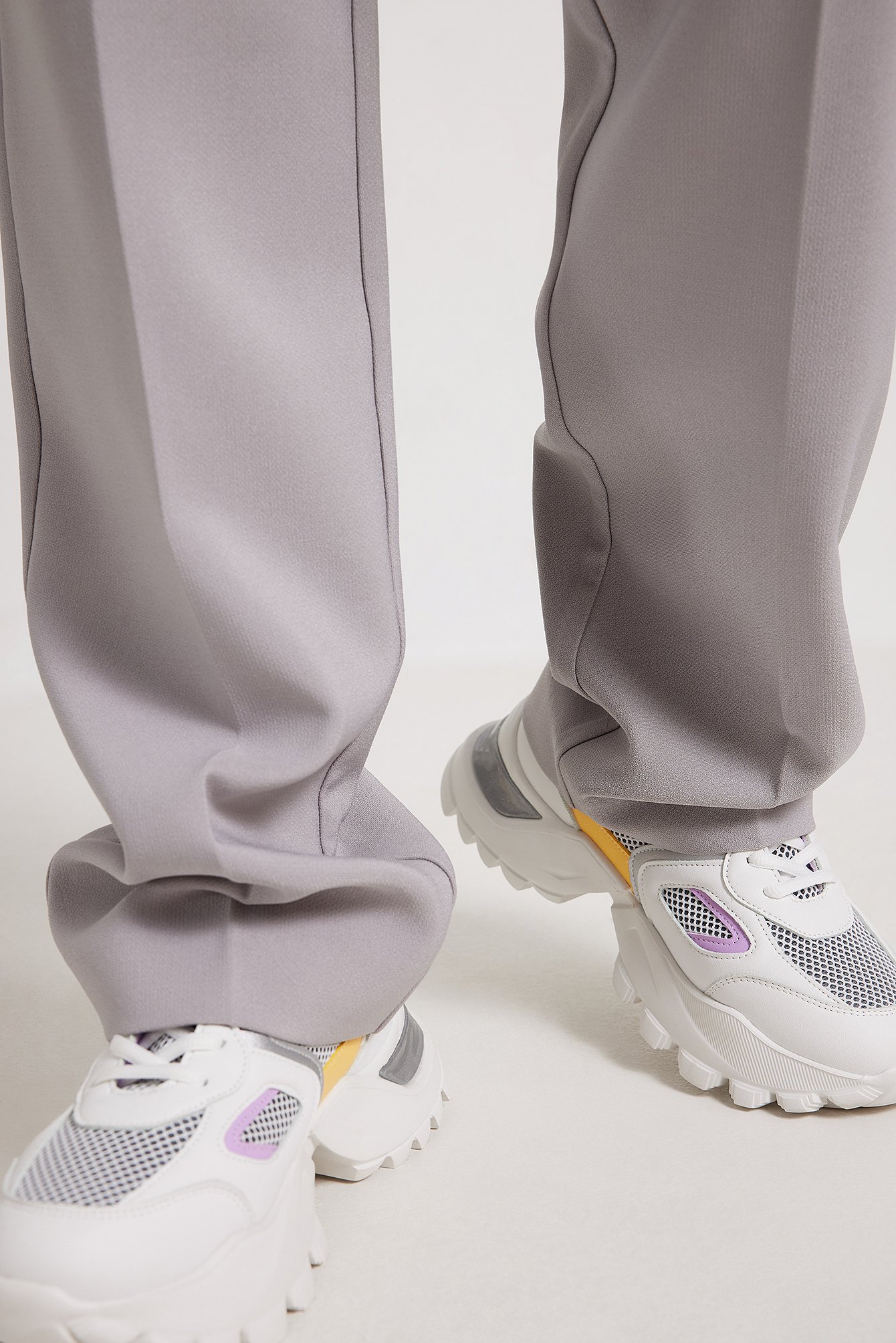 Purple/Yellow Sneakers met meshdetail