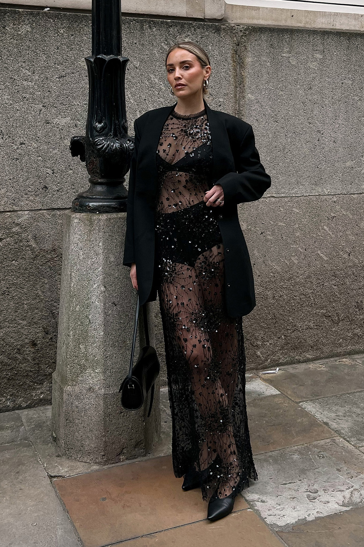 Michaela Delér x NA-KD ärmelloses Maxikleid mit Pailletten - Partykleider - Schwarz - EU 34 - NA-KD / NAKD