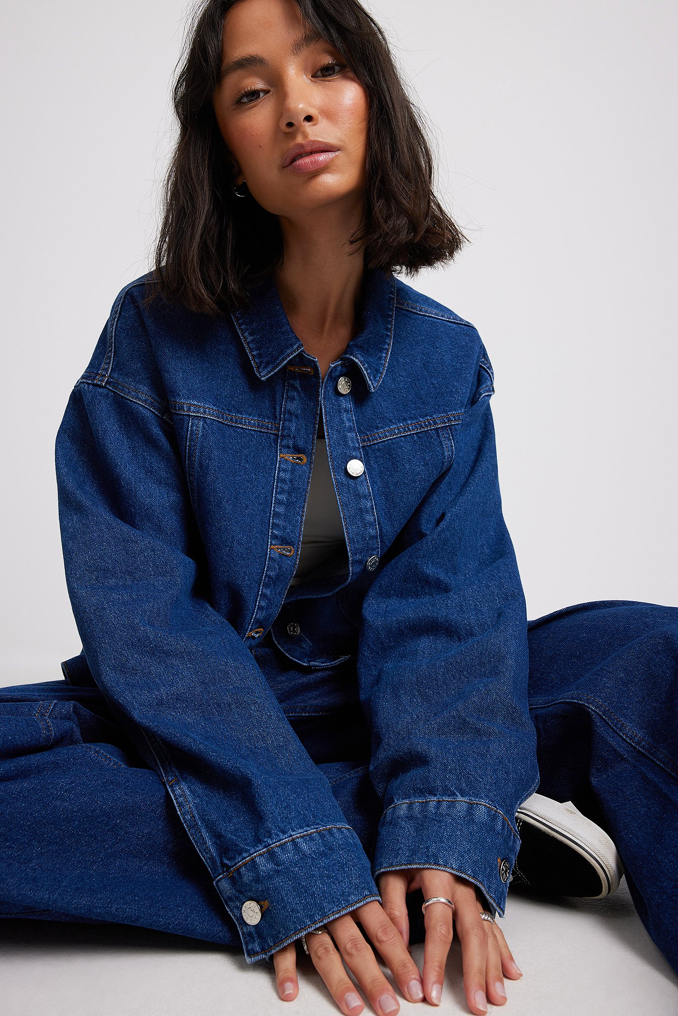 NA-KD Denim Trend Jeansjacke in Blau Damen Bekleidung Jacken Westen 